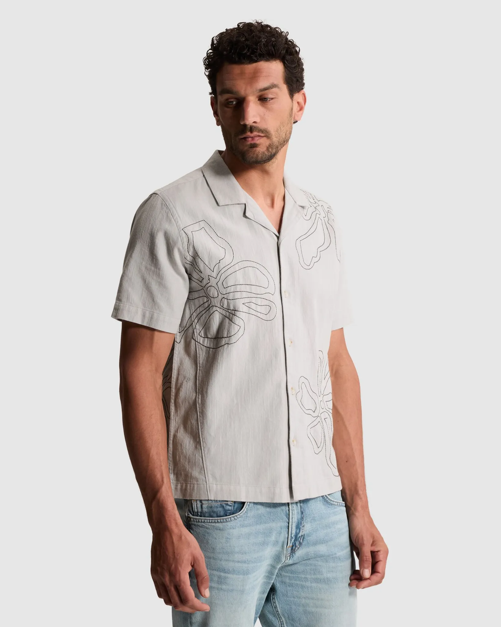 Cast Iron Casual Overhemd Grijs 110669-001-L
