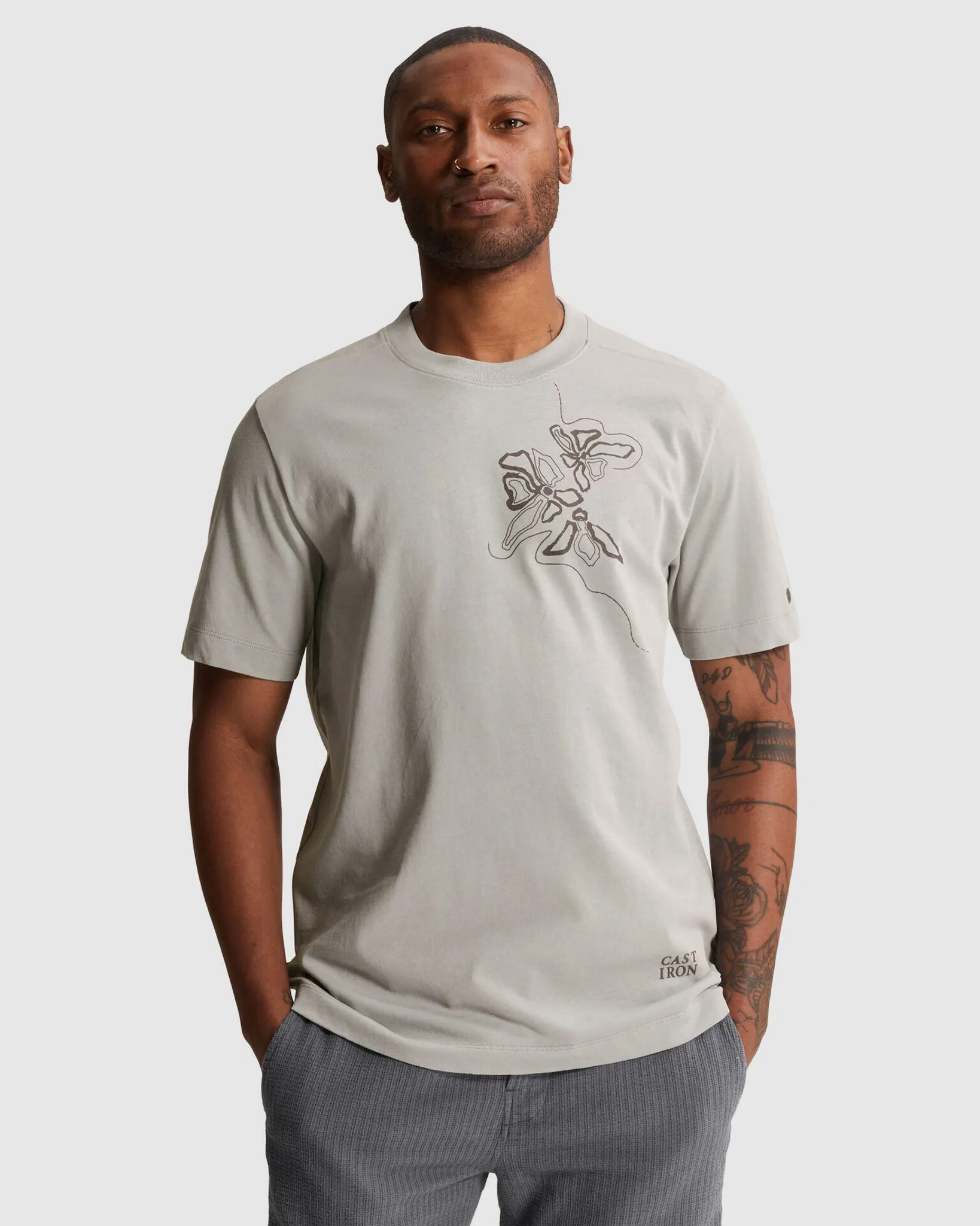 Cast Iron T-shirt Grijs 110671-001-L