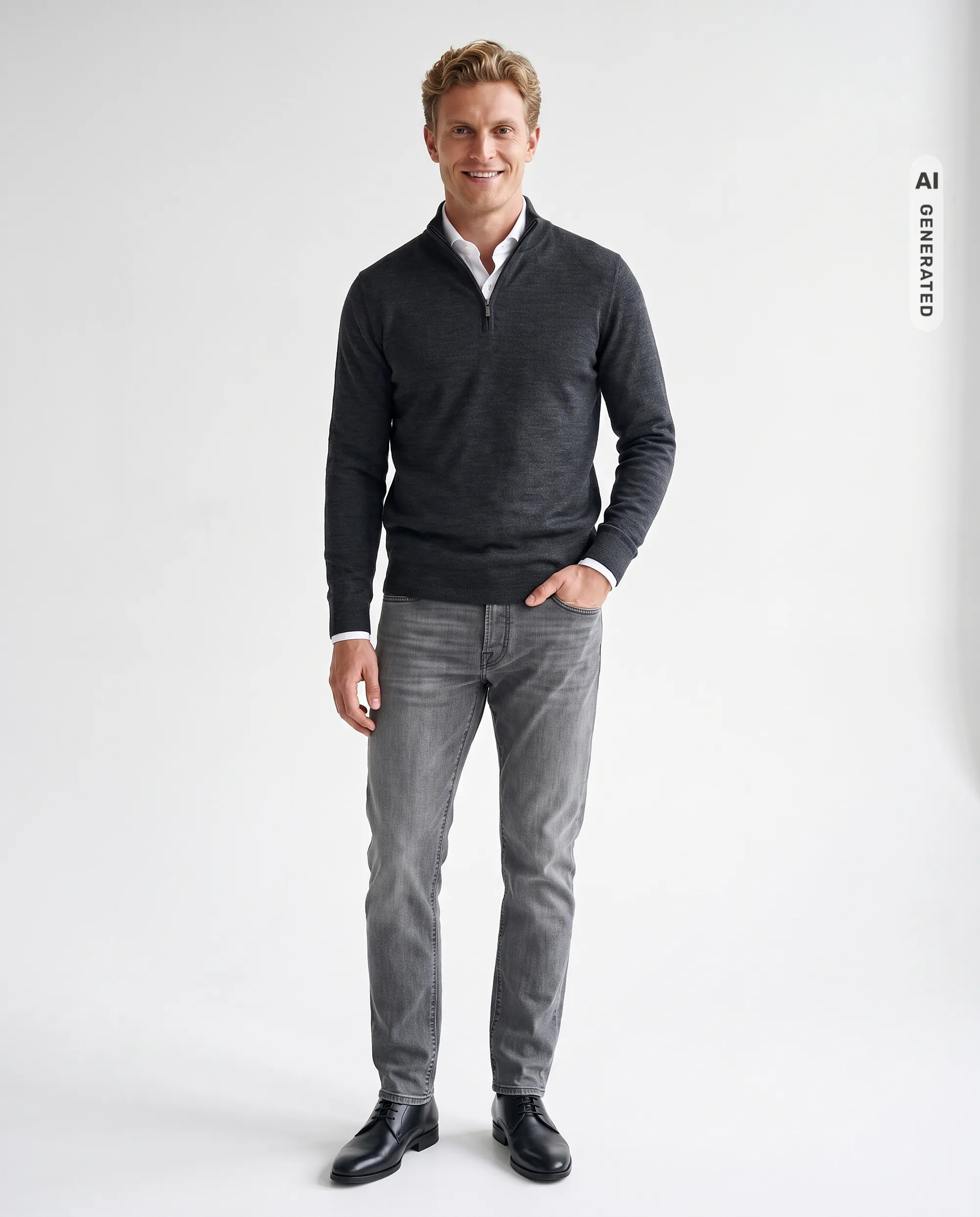 Recall Schipperstrui Dark Grey Melange 110728-006-L