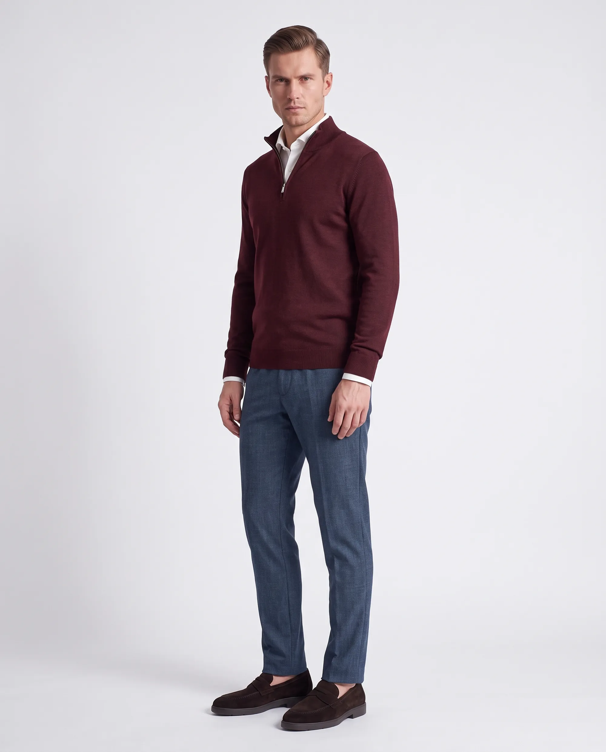 Vesper Schipperstrui Huxton Choco Truffle dark red melange 110731-004-L