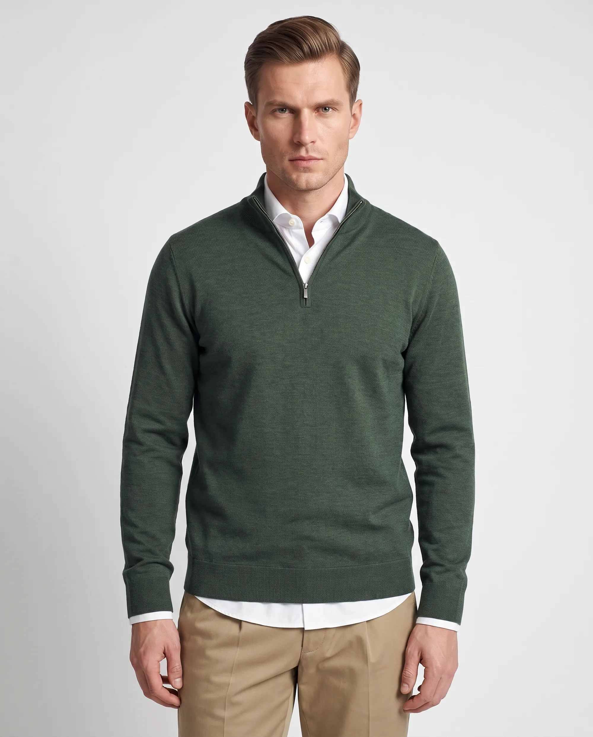 Vesper Schipperstrui Huxton Duck green melange 110731-005-L