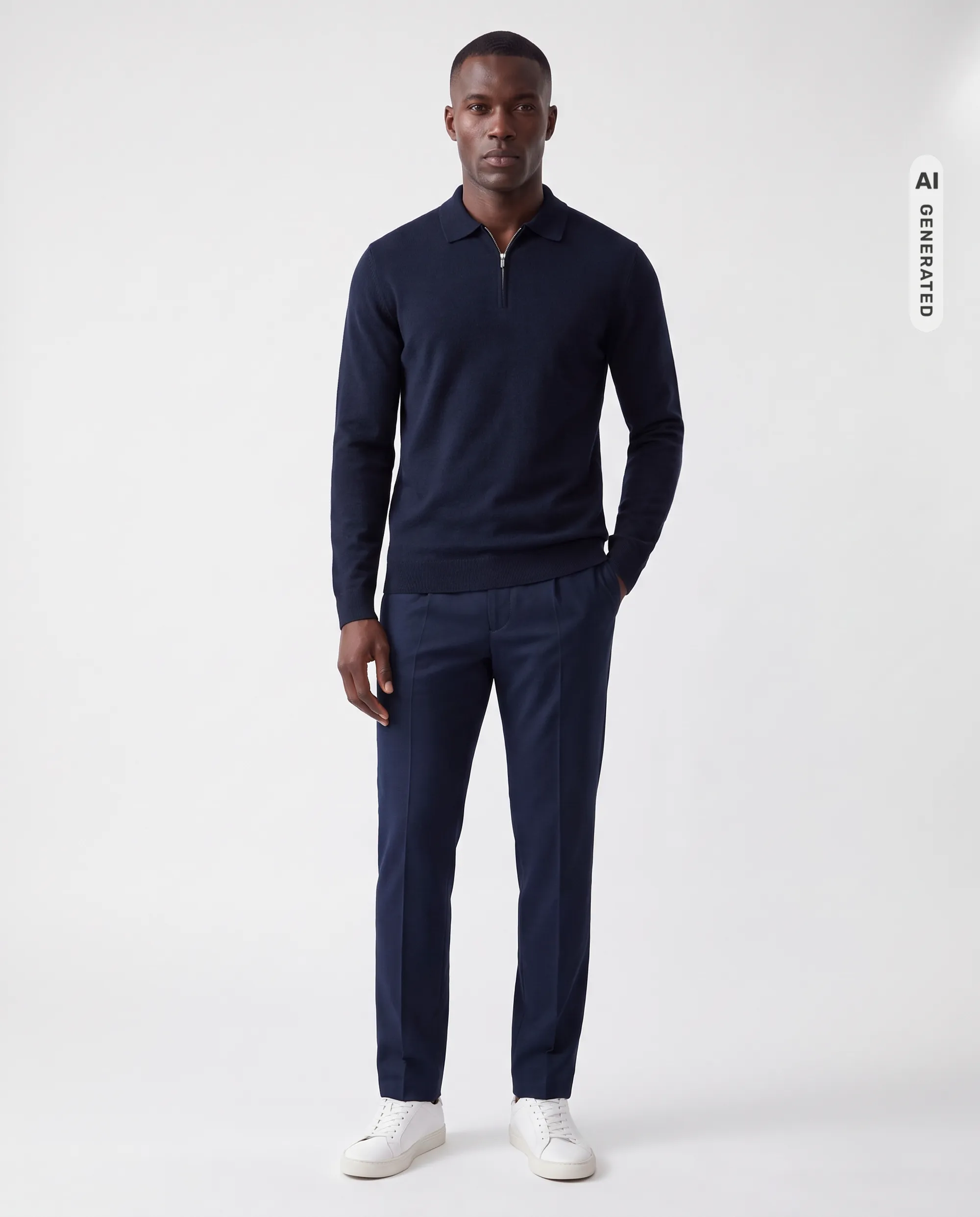Vesper Polo lange mouw Pimlico Navy 110732-001-L