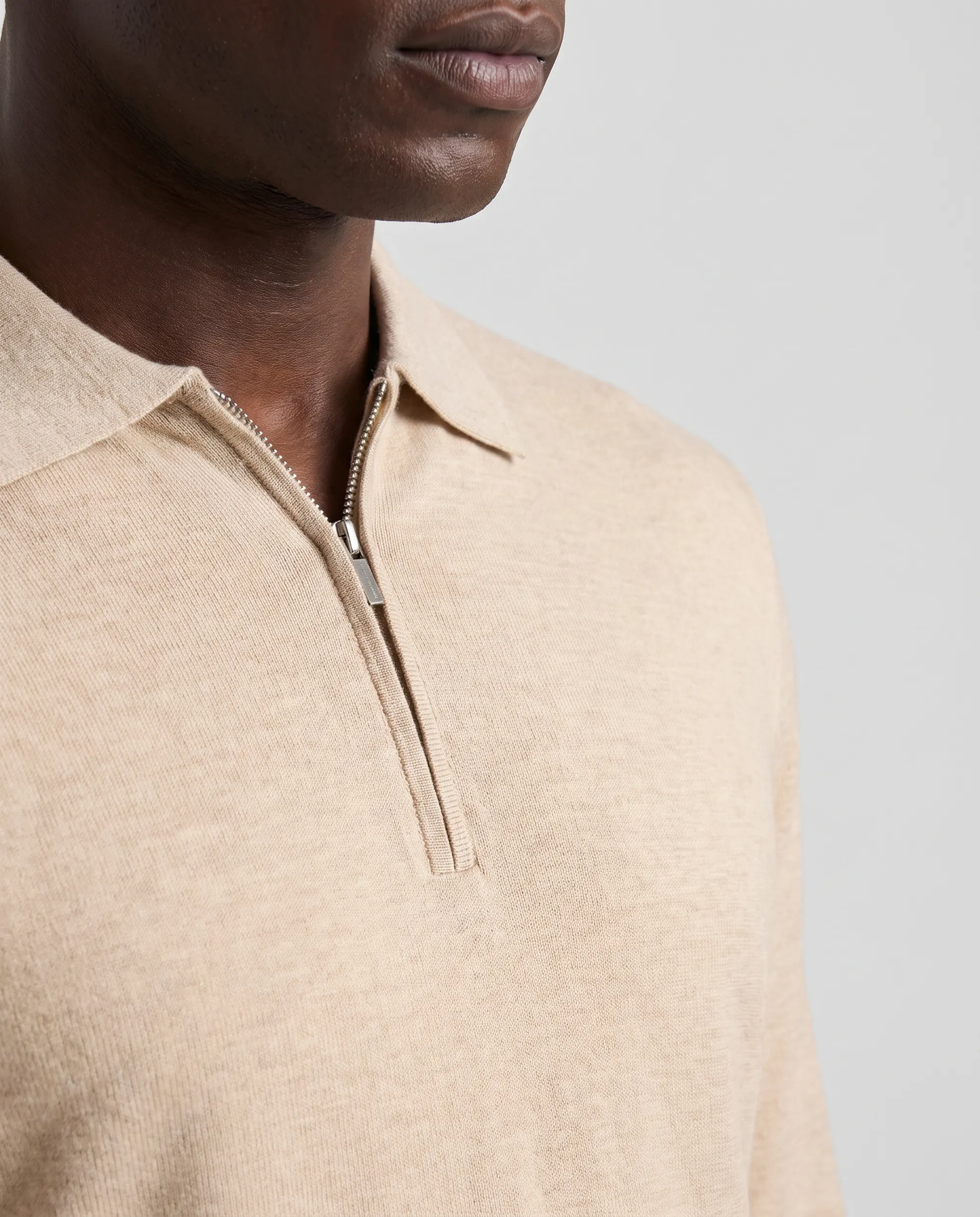 Vesper Polo lange mouw Pimlico Beige melange 110732-002-L