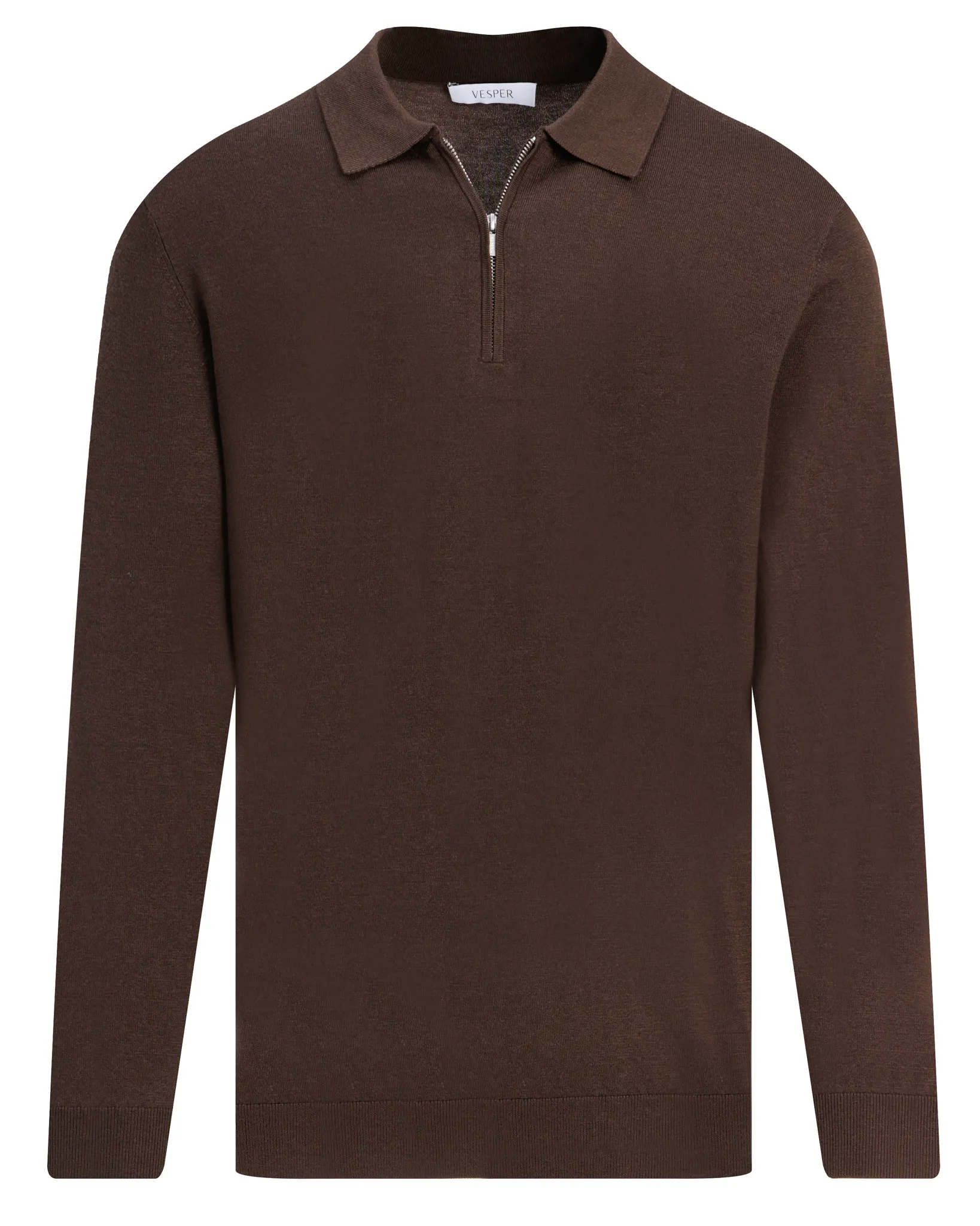 Vesper Polo lange mouw Pimlico Dark brown 110732-003-L
