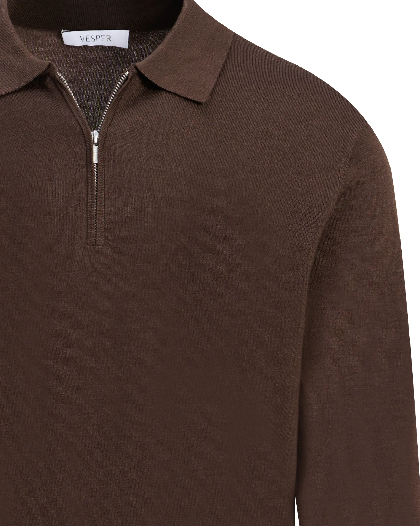 Vesper Polo lange mouw Pimlico Dark brown 110732-003-L