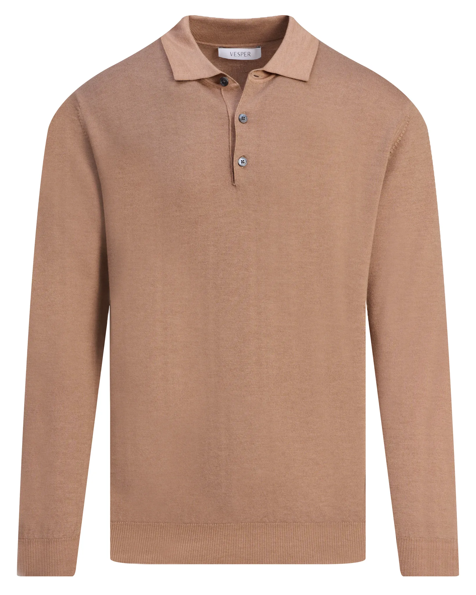 Vesper Polo lange mouw Landsdowne Beige uni 110736-003-L