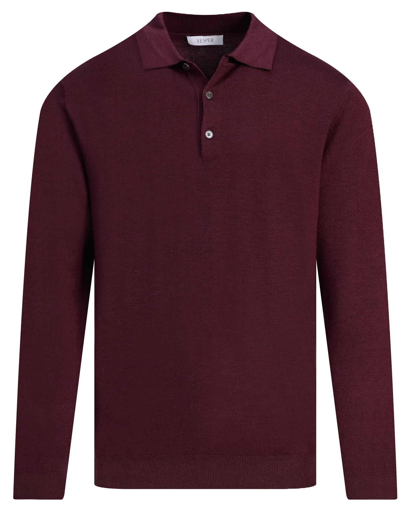 Vesper Polo lange mouw Landsdowne Cabernet 110736-005-L