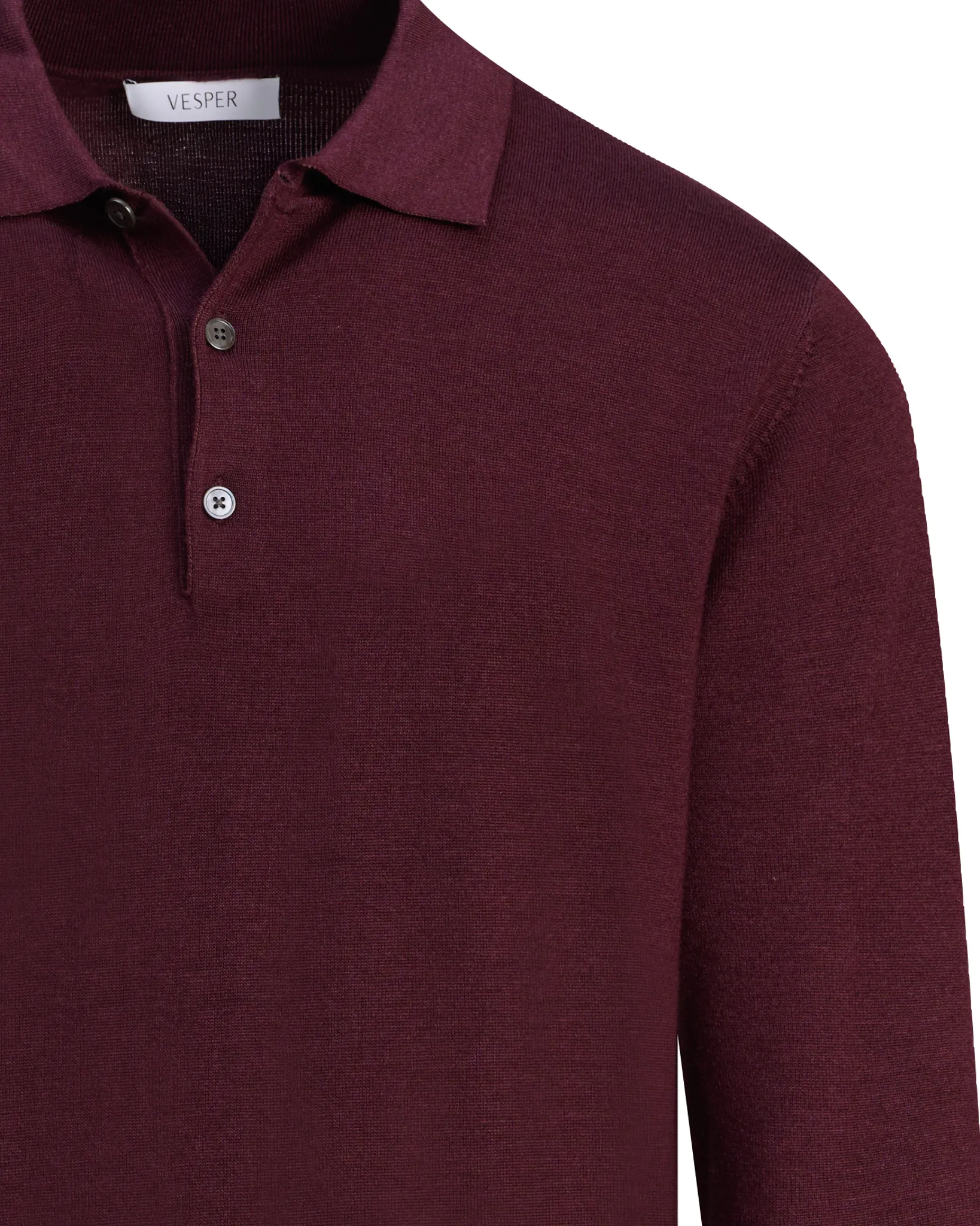 Vesper Polo lange mouw Landsdowne Cabernet 110736-005-L