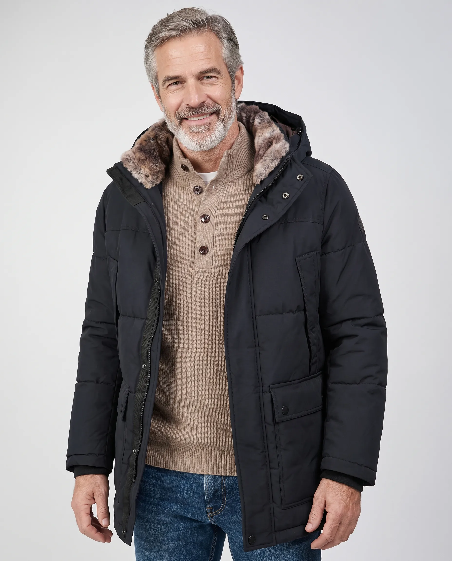 Campbell Gewatteerde jas Hewland Navy 110790-001-L