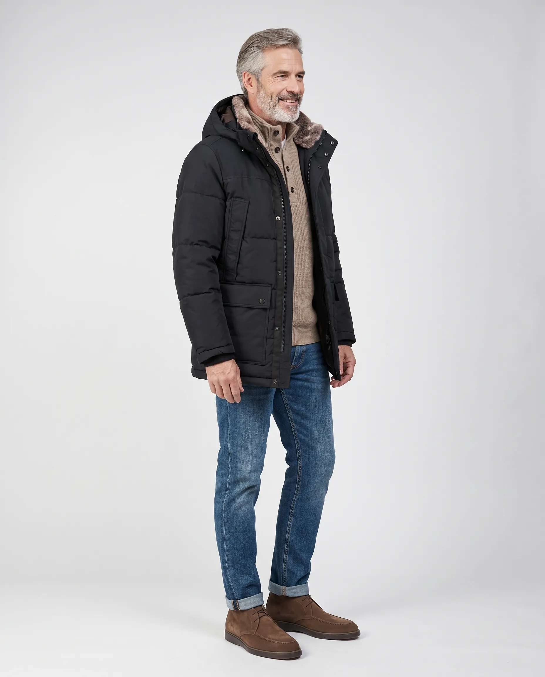 Campbell Gewatteerde jas Hewland Navy 110790-001-L
