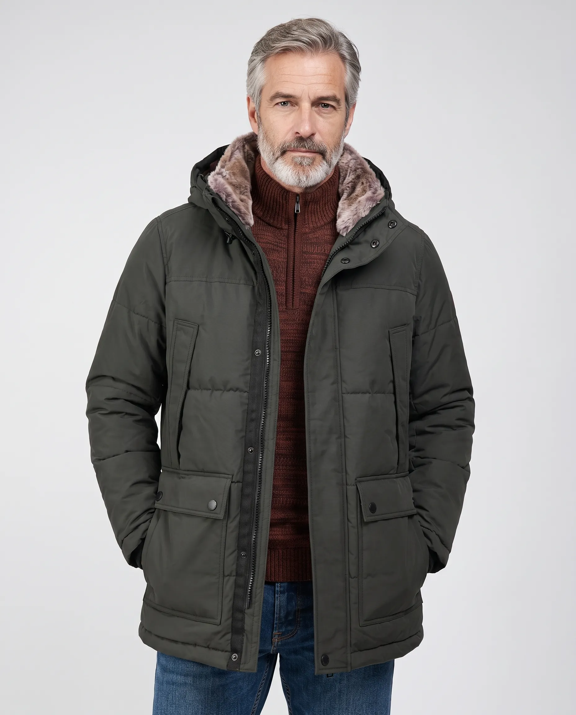Campbell Gewatteerde jas Hewland Dark green 110790-002-L