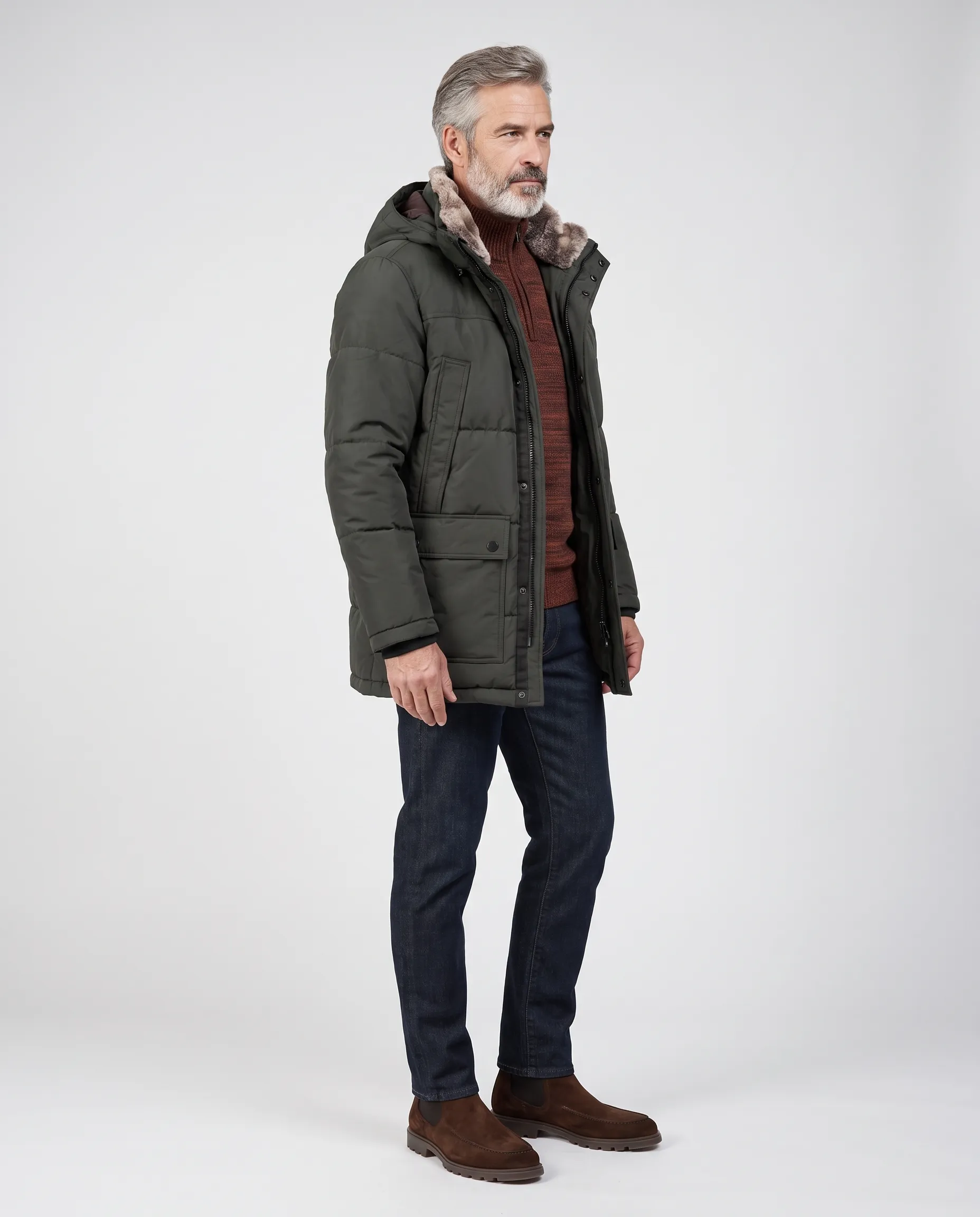 Campbell Gewatteerde jas Hewland Dark green 110790-002-L
