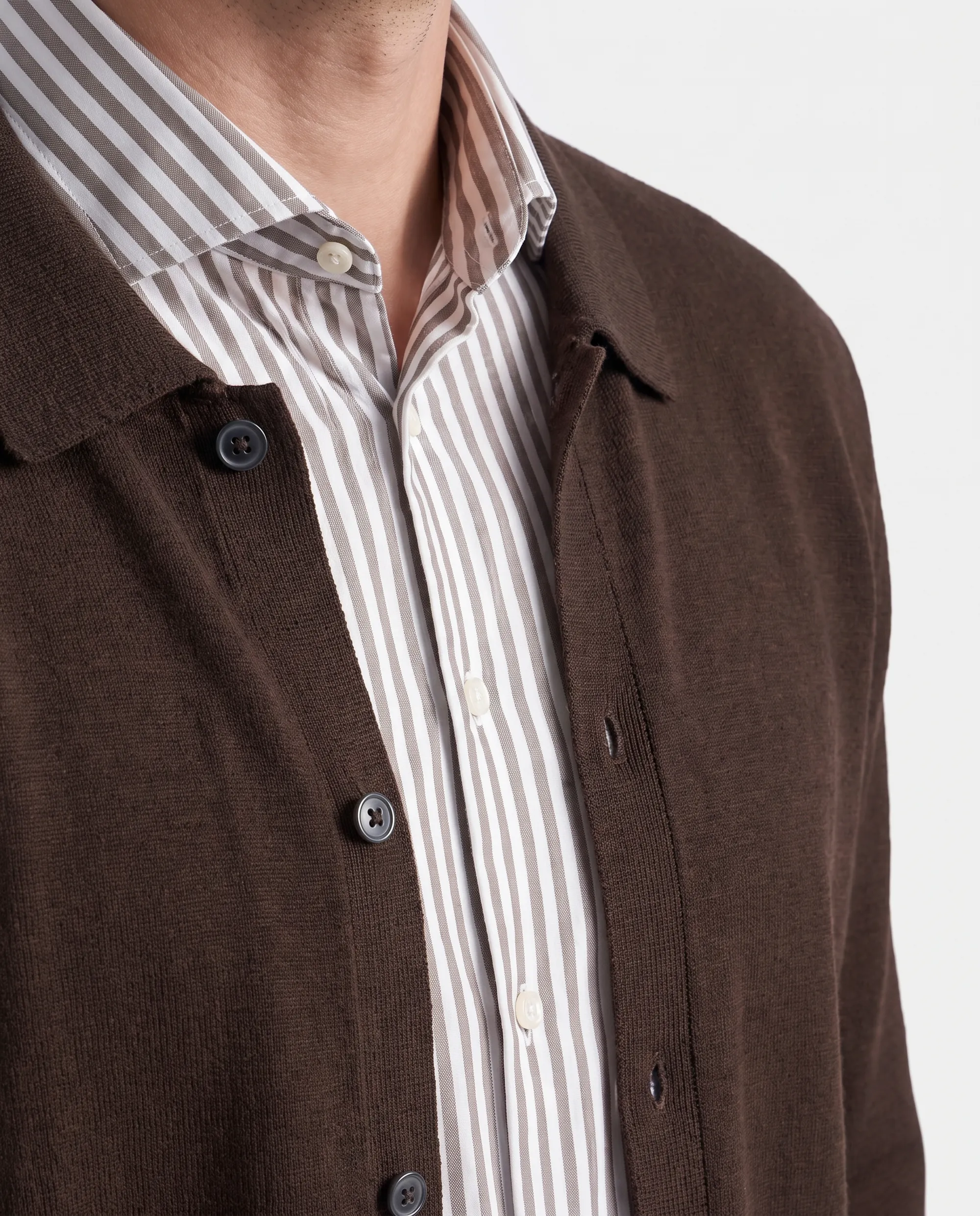 Vesper Polo lange mouw Chelsea Dark brown 110833-002-L