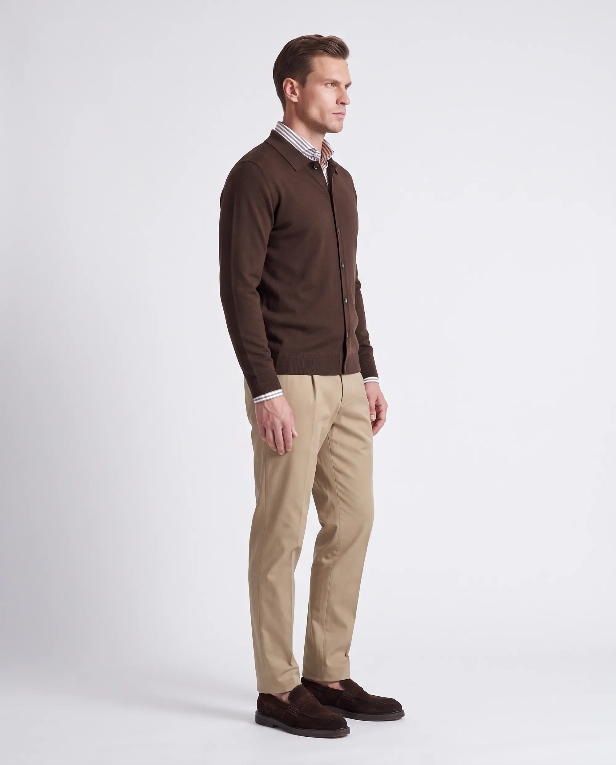 Vesper Polo lange mouw Chelsea Dark brown 110833-002-L