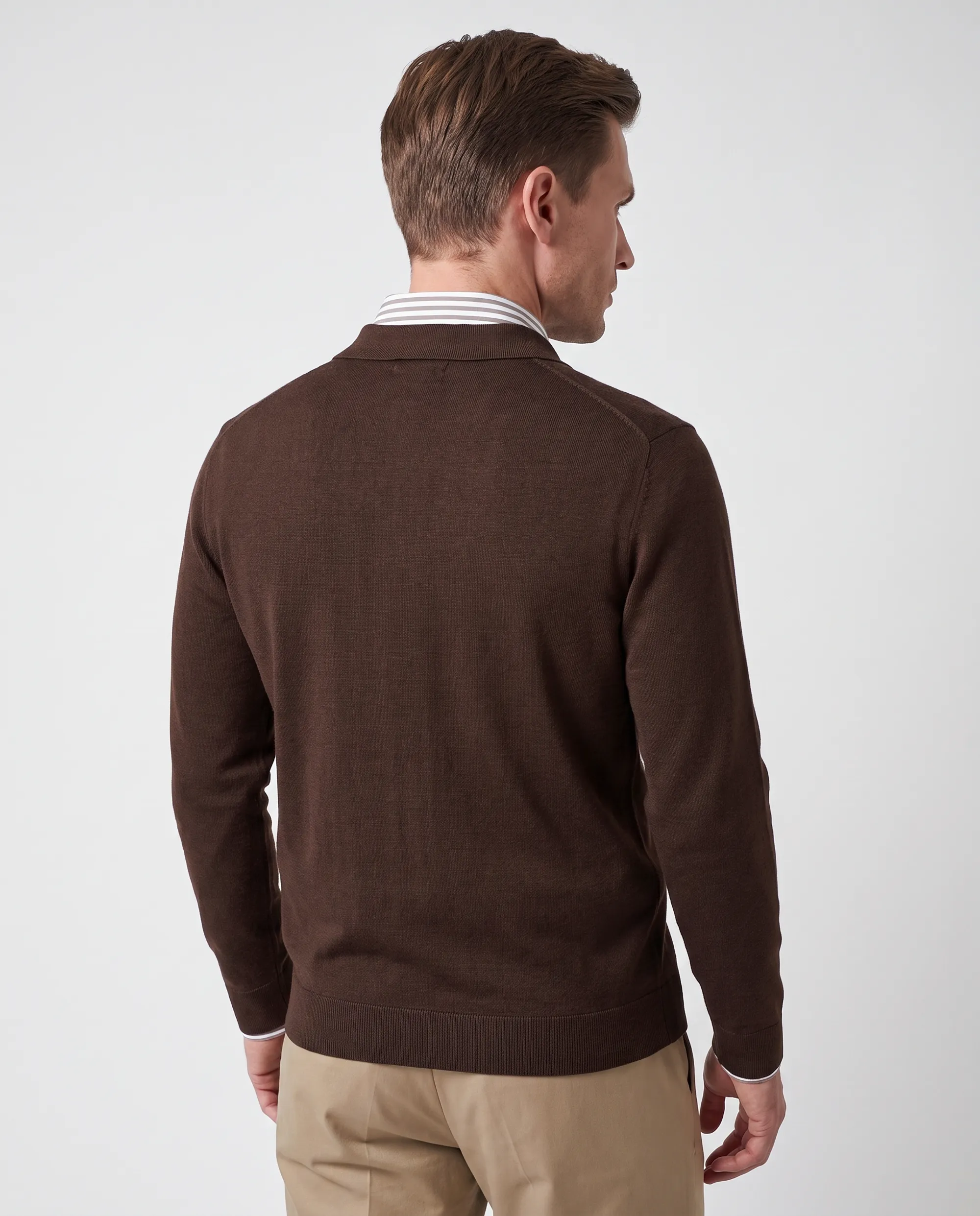 Vesper Polo lange mouw Chelsea Dark brown 110833-002-L