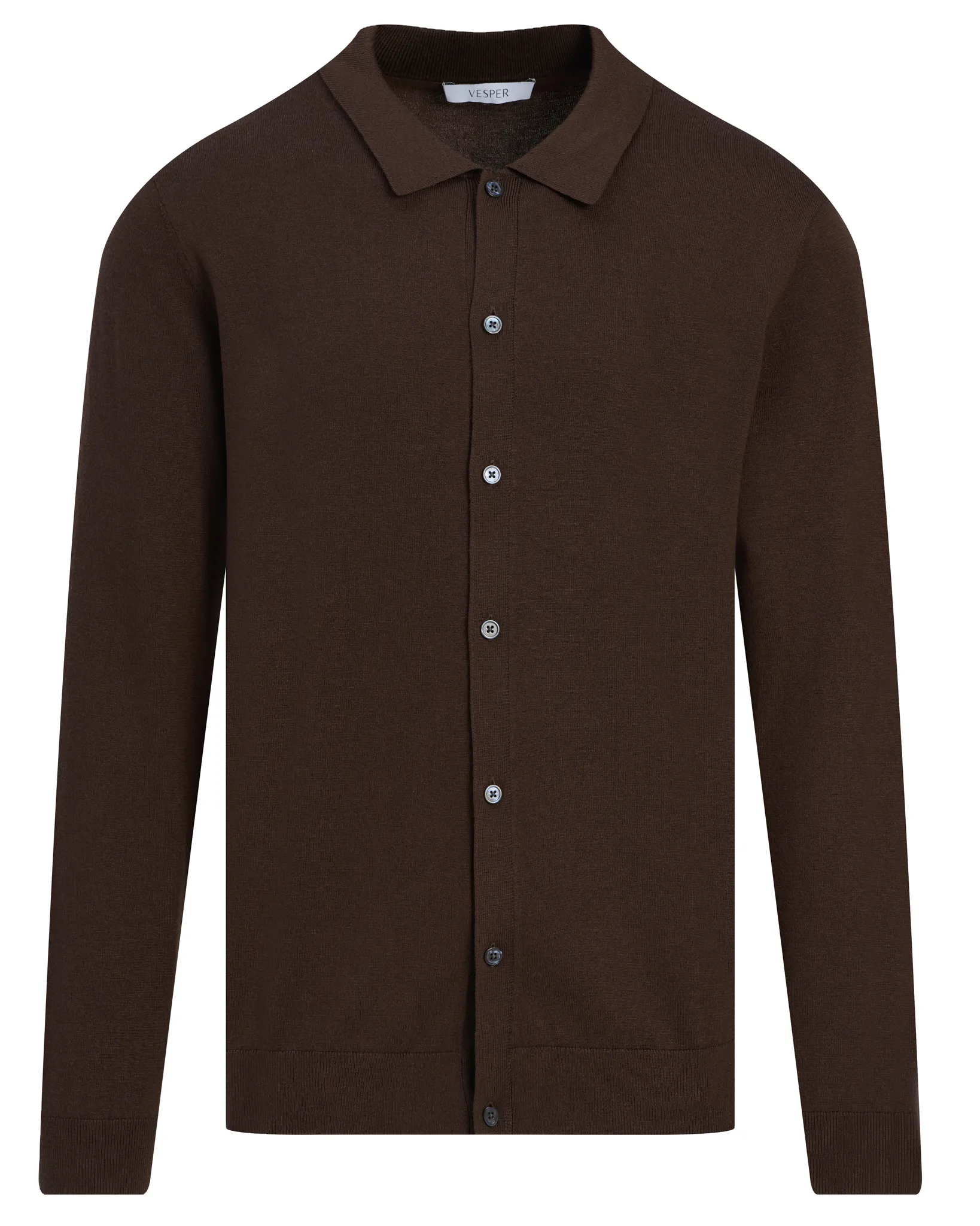 Vesper Polo lange mouw Chelsea Dark brown 110833-002-L