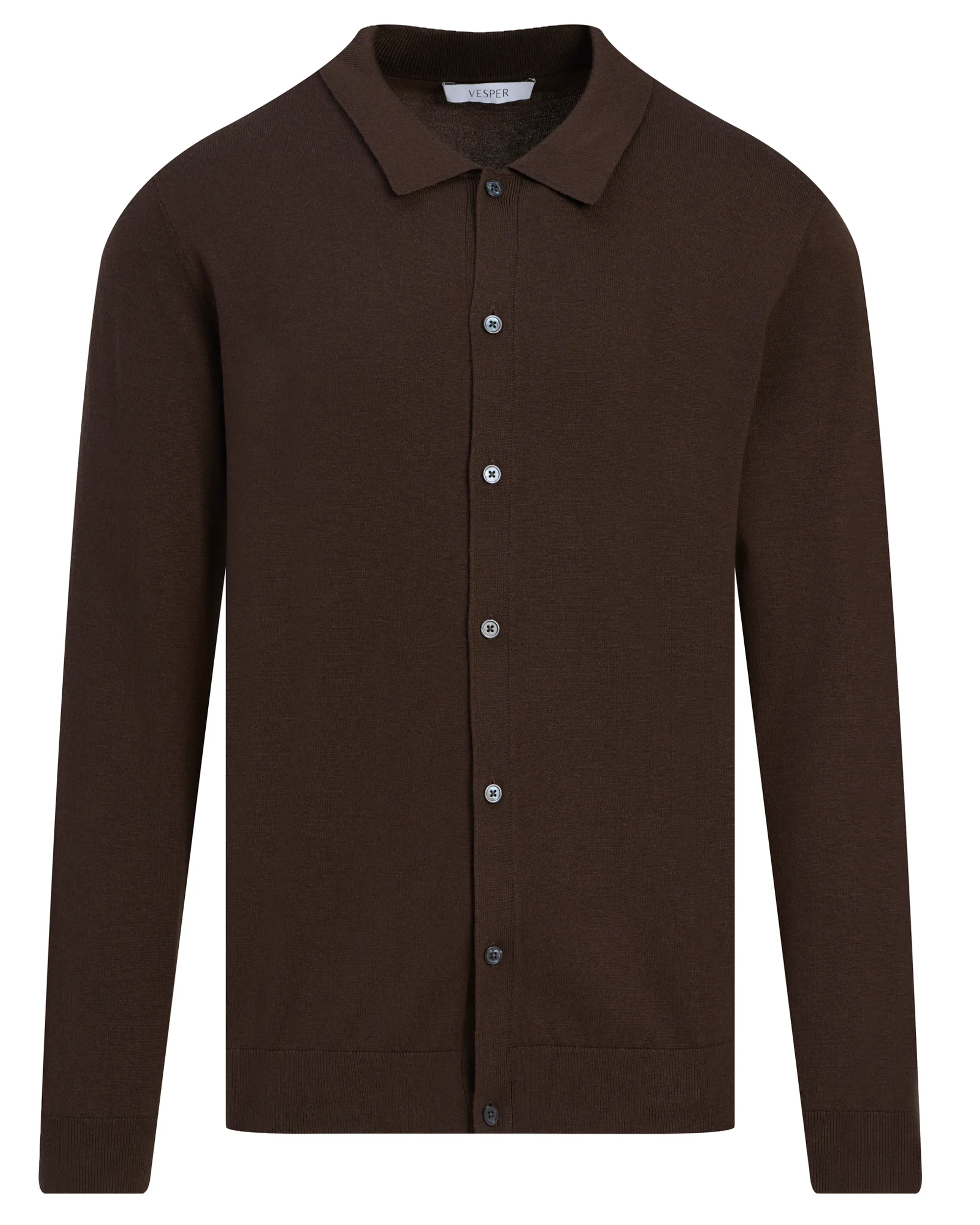 Vesper Polo lange mouw Chelsea Dark brown 110833-002-L