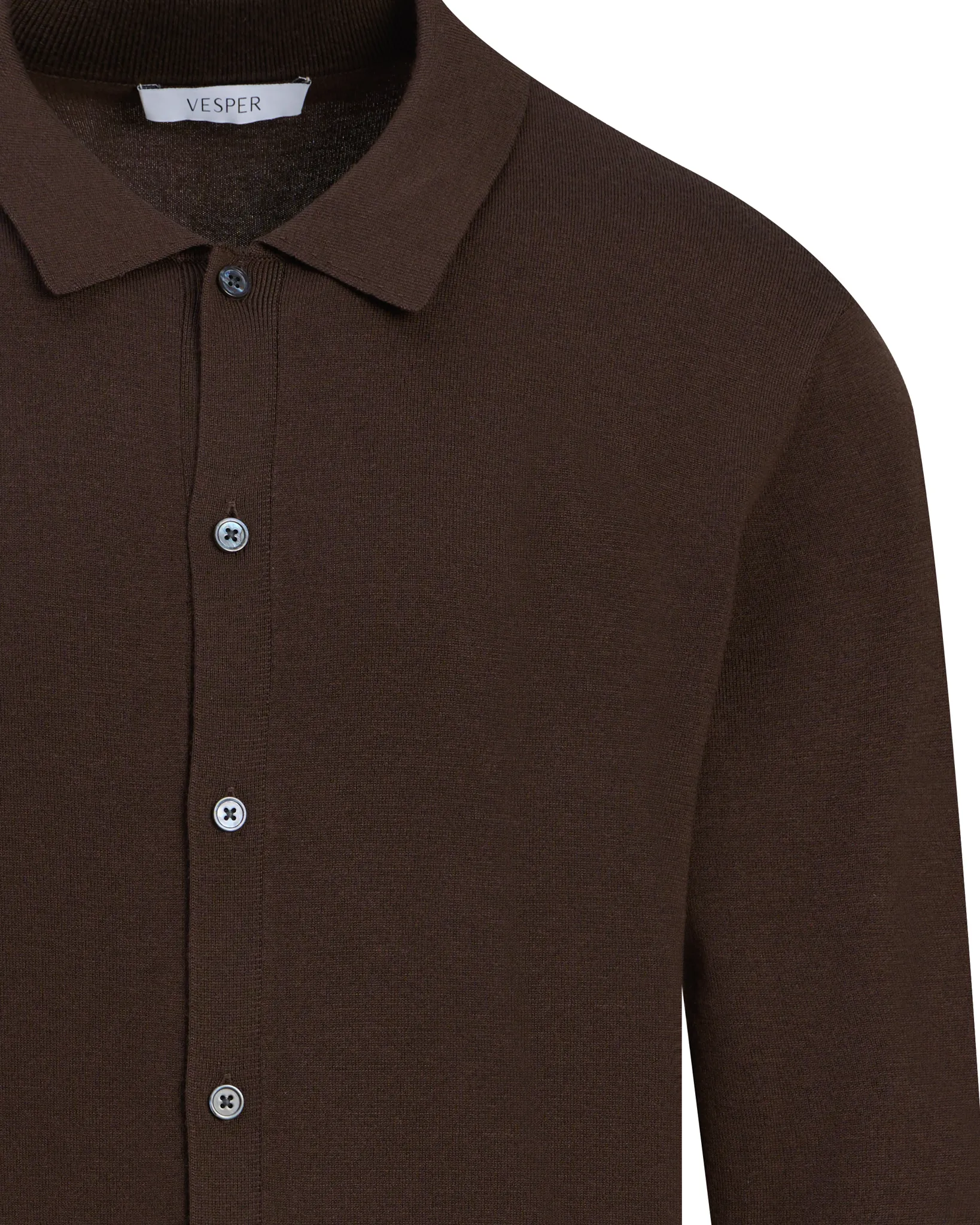 Vesper Polo lange mouw Chelsea Dark brown 110833-002-L