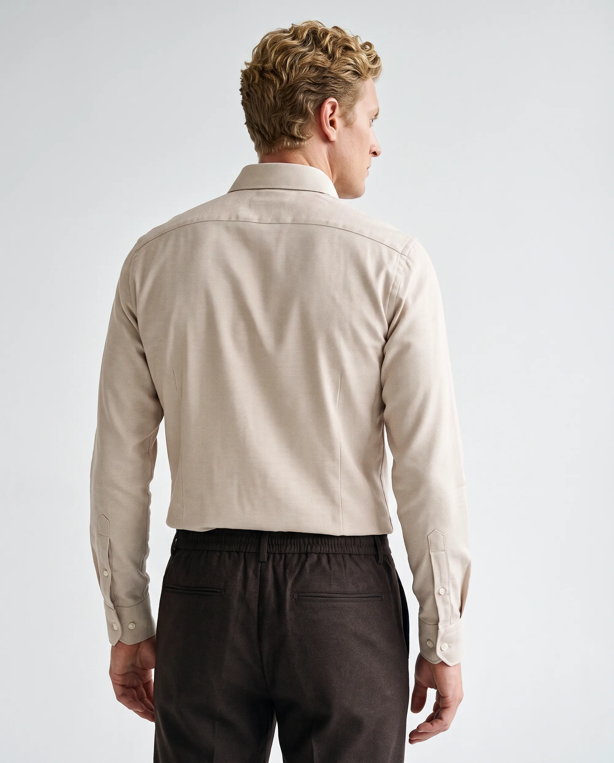 The BLUEPRINT Premium Overhemd Beige uni 111065-003-L