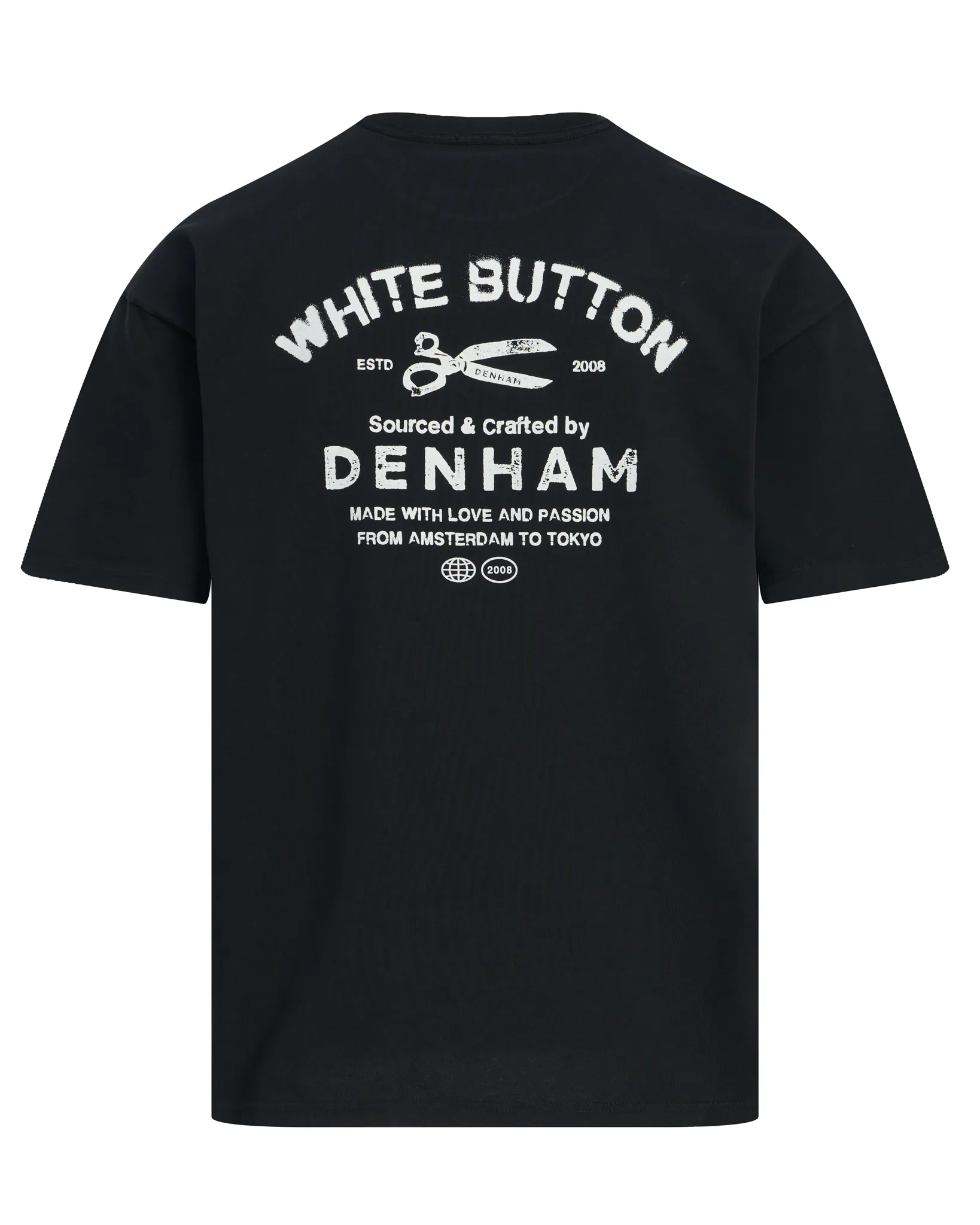 Denham T-shirt Stencil Zwart 111228-001-L