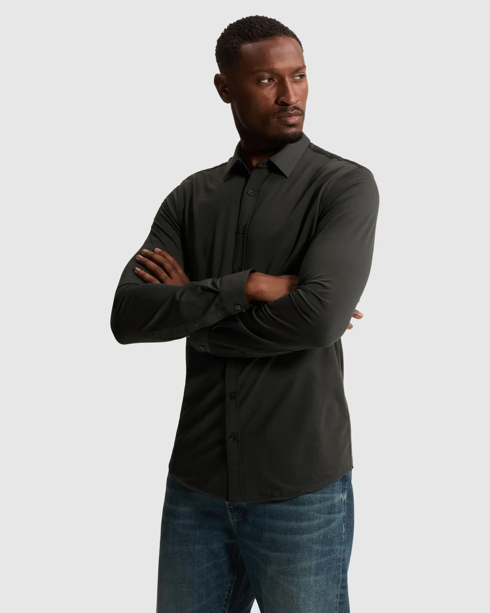 Cast Iron Casual Overhemd Grijs 111427-001-L