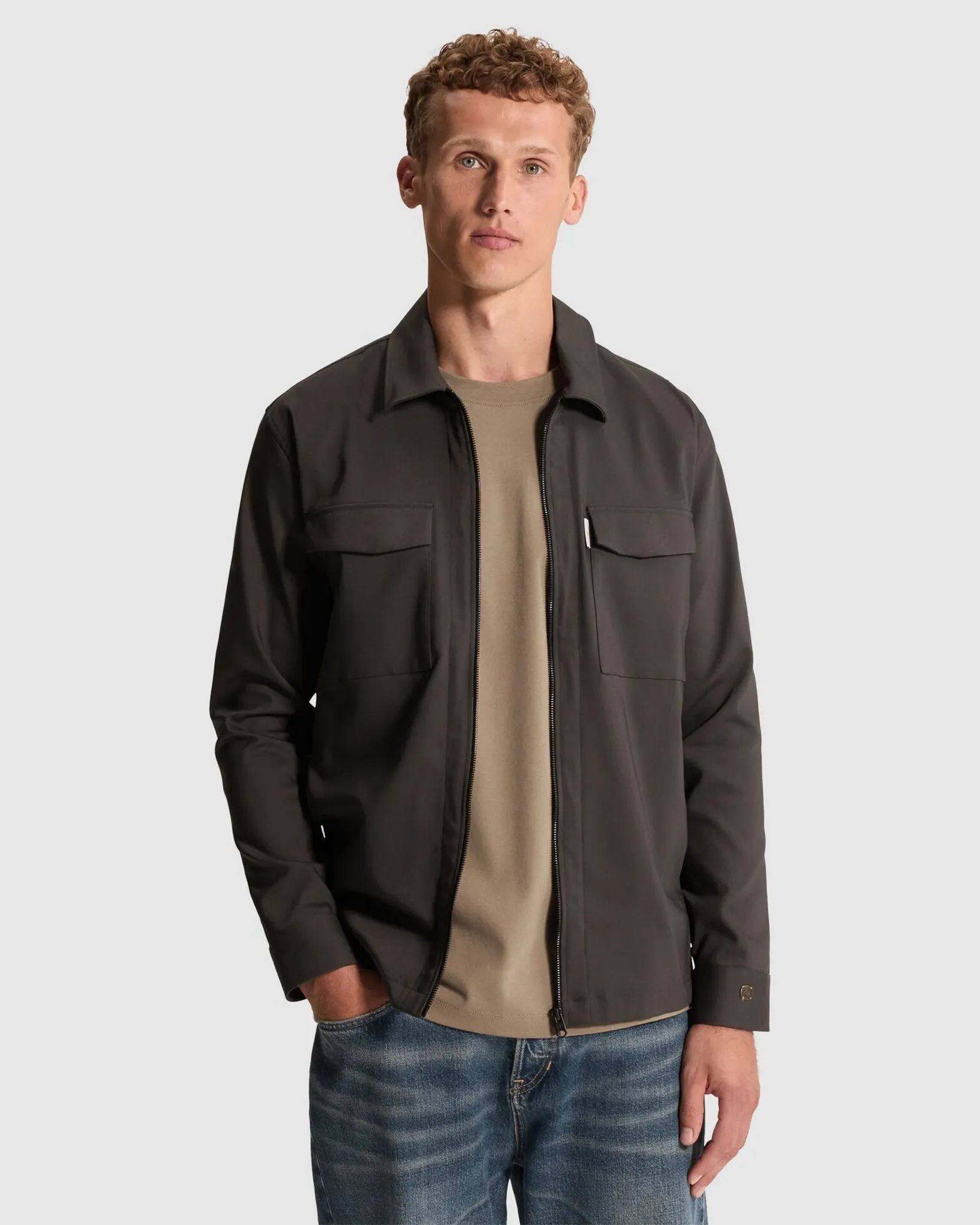 Cast Iron Overshirt Tech Stretch Grijs 111430-001-L