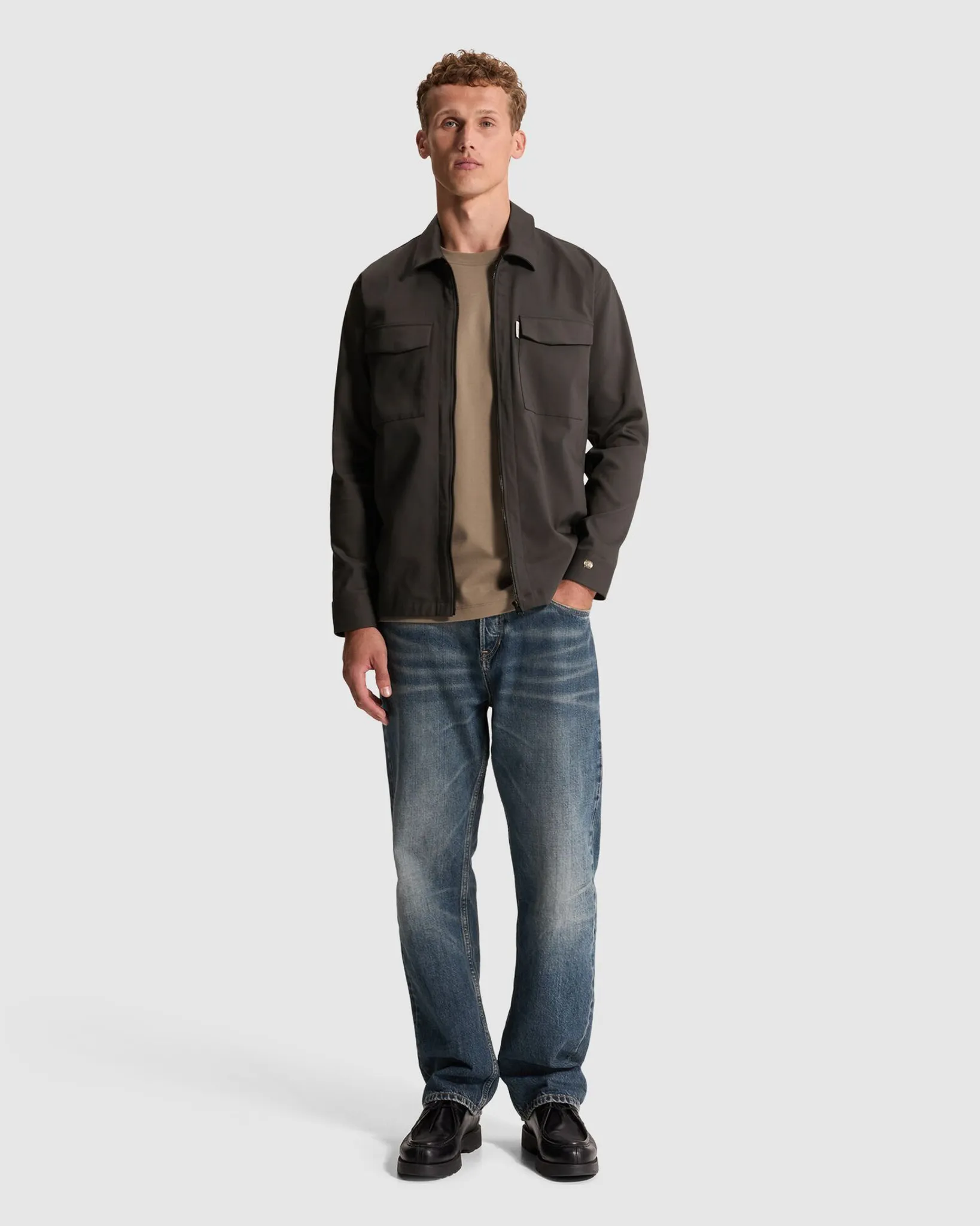 Cast Iron Overshirt Tech Stretch Grijs 111430-001-L