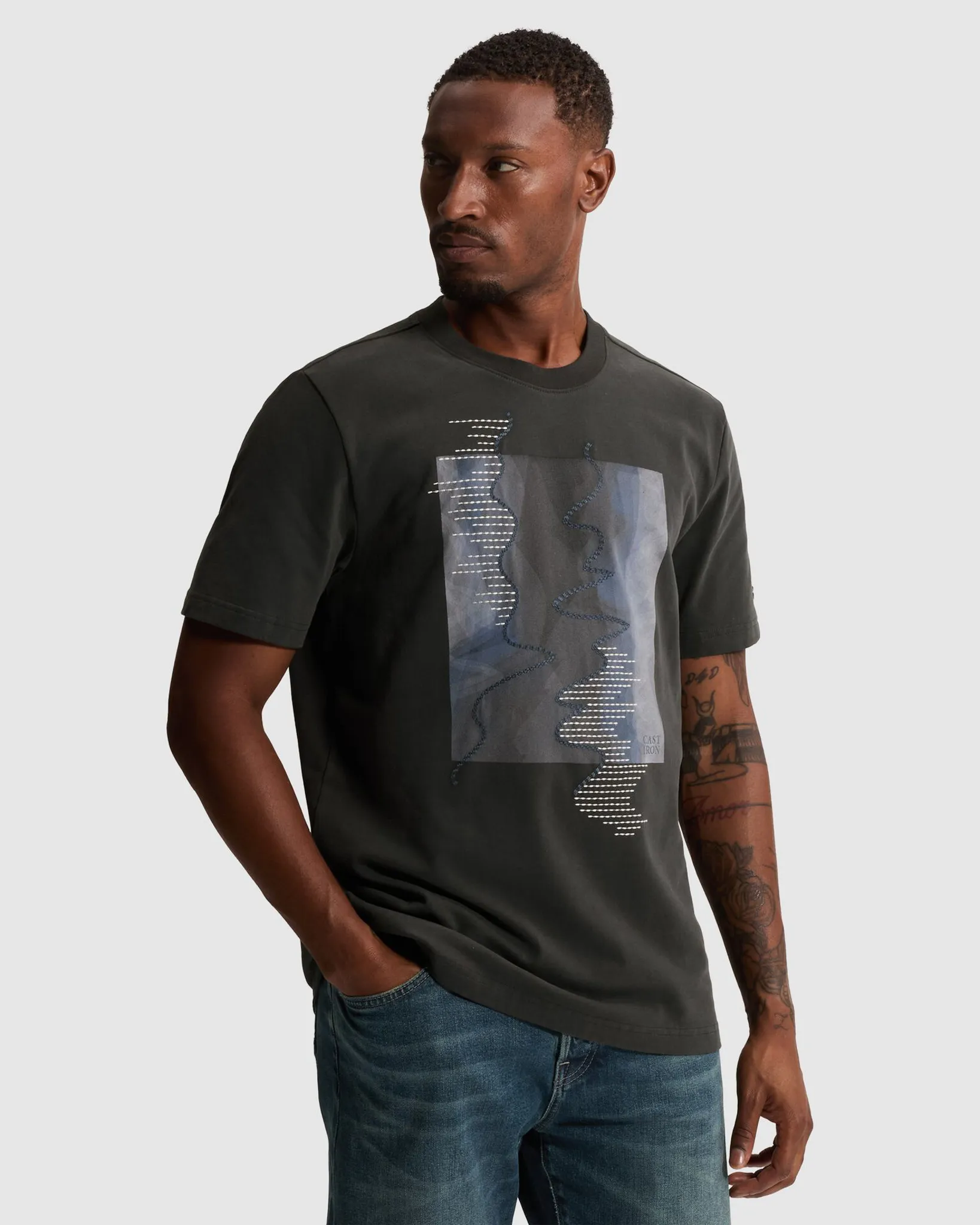 Cast Iron T-shirt Korte mouw Grijs 111442-001-L