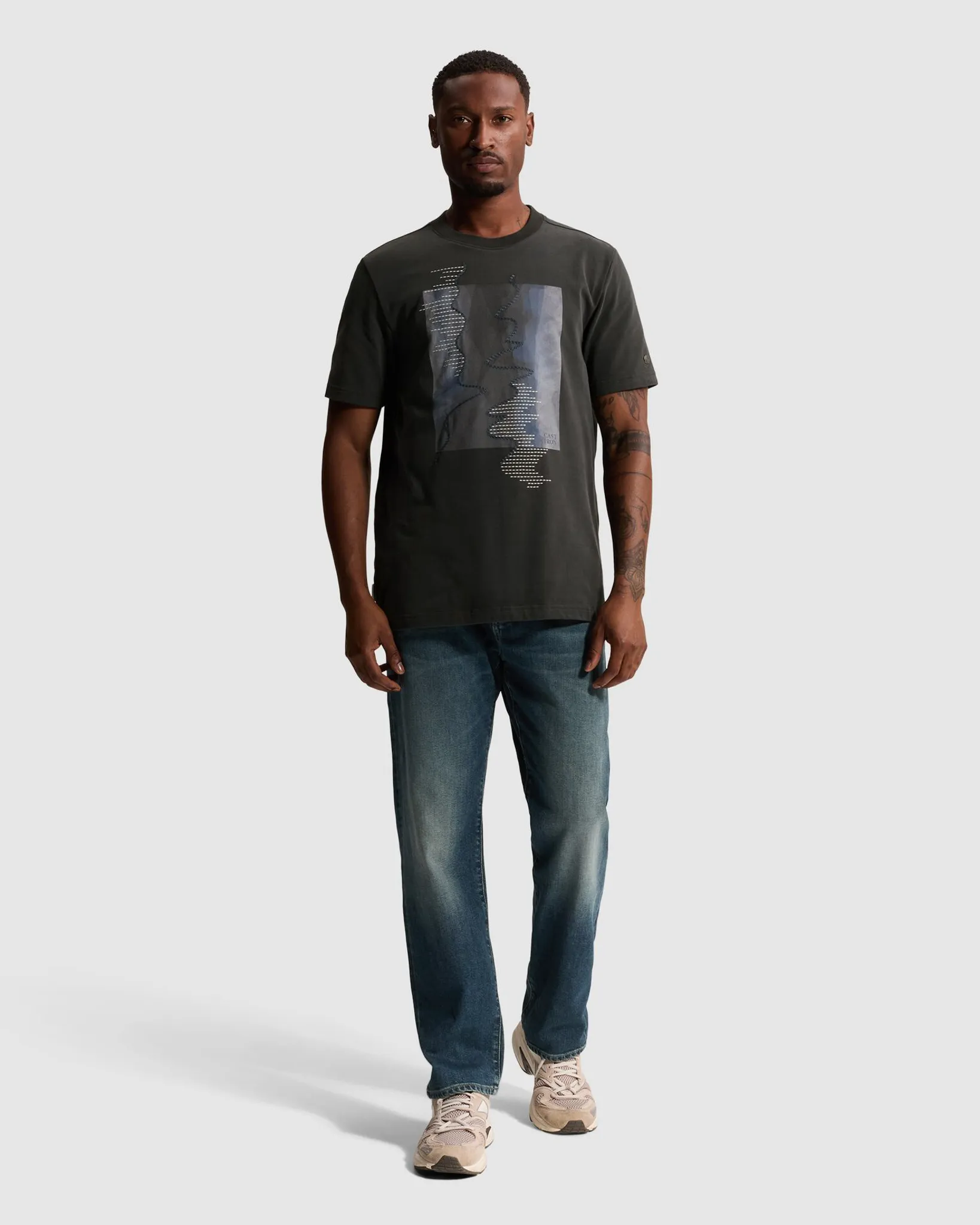 Cast Iron T-shirt Korte mouw Grijs 111442-001-L
