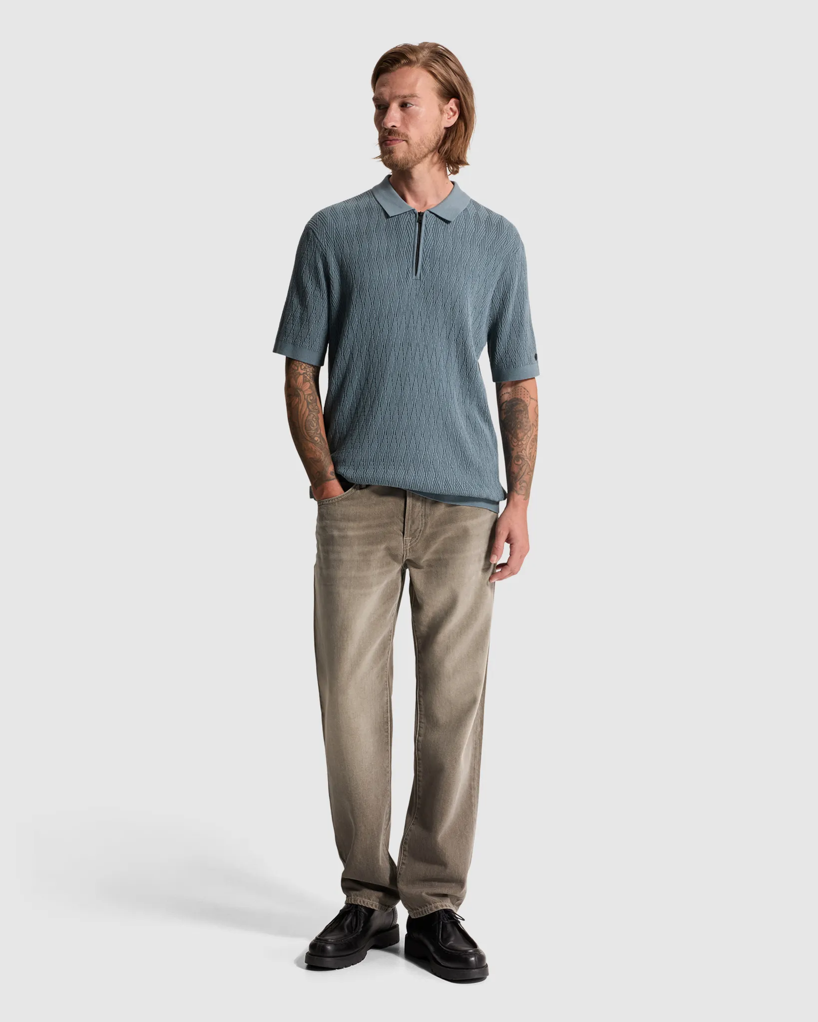 Cast Iron Polo Blauw 111444-001-L