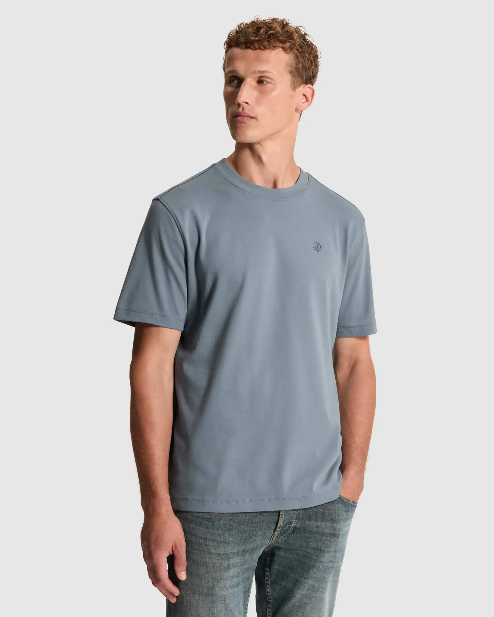 Cast Iron T-shirt Blauw 111454-001-L