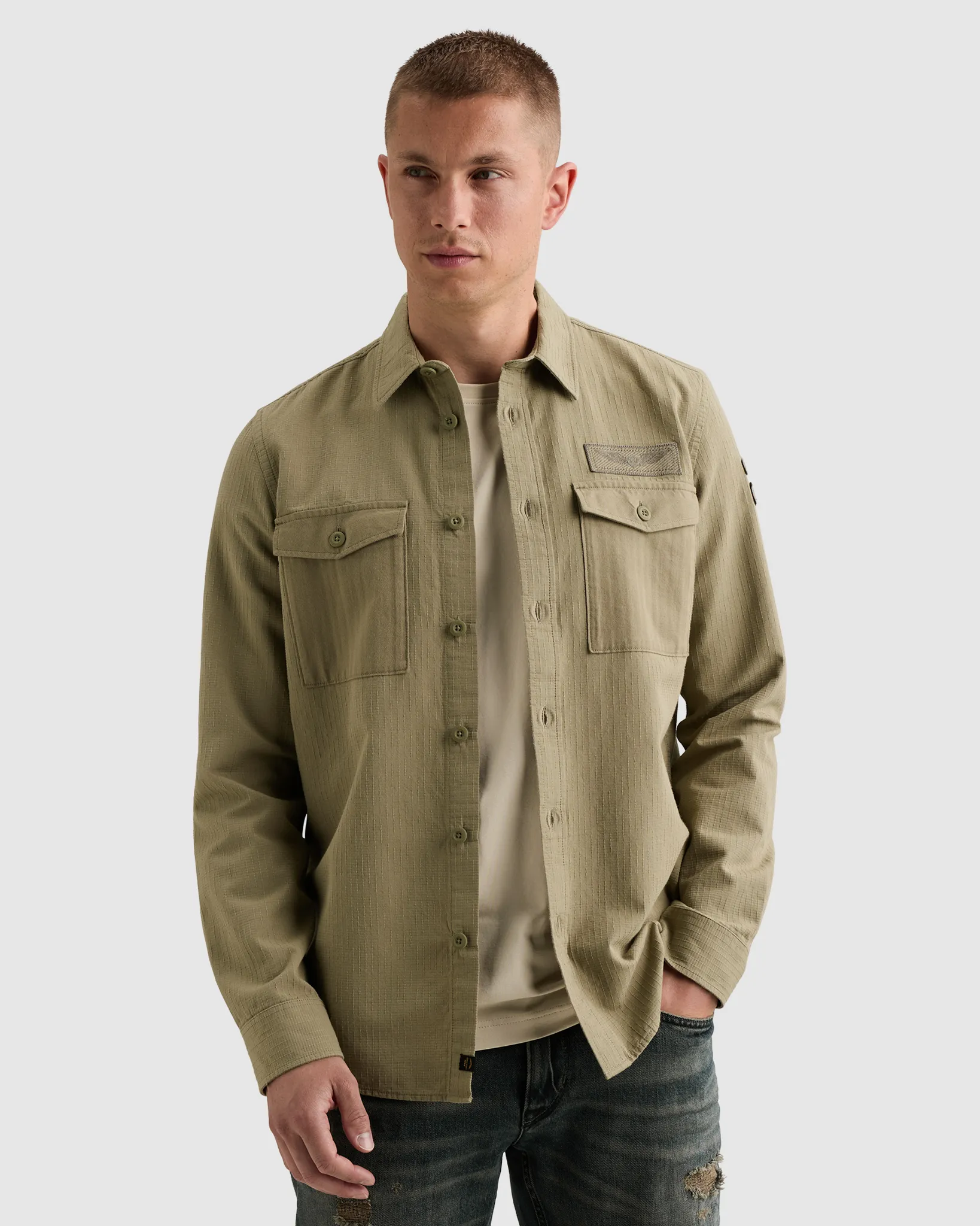 PME Legend Casual overhemd Donker groen 111468-001-L