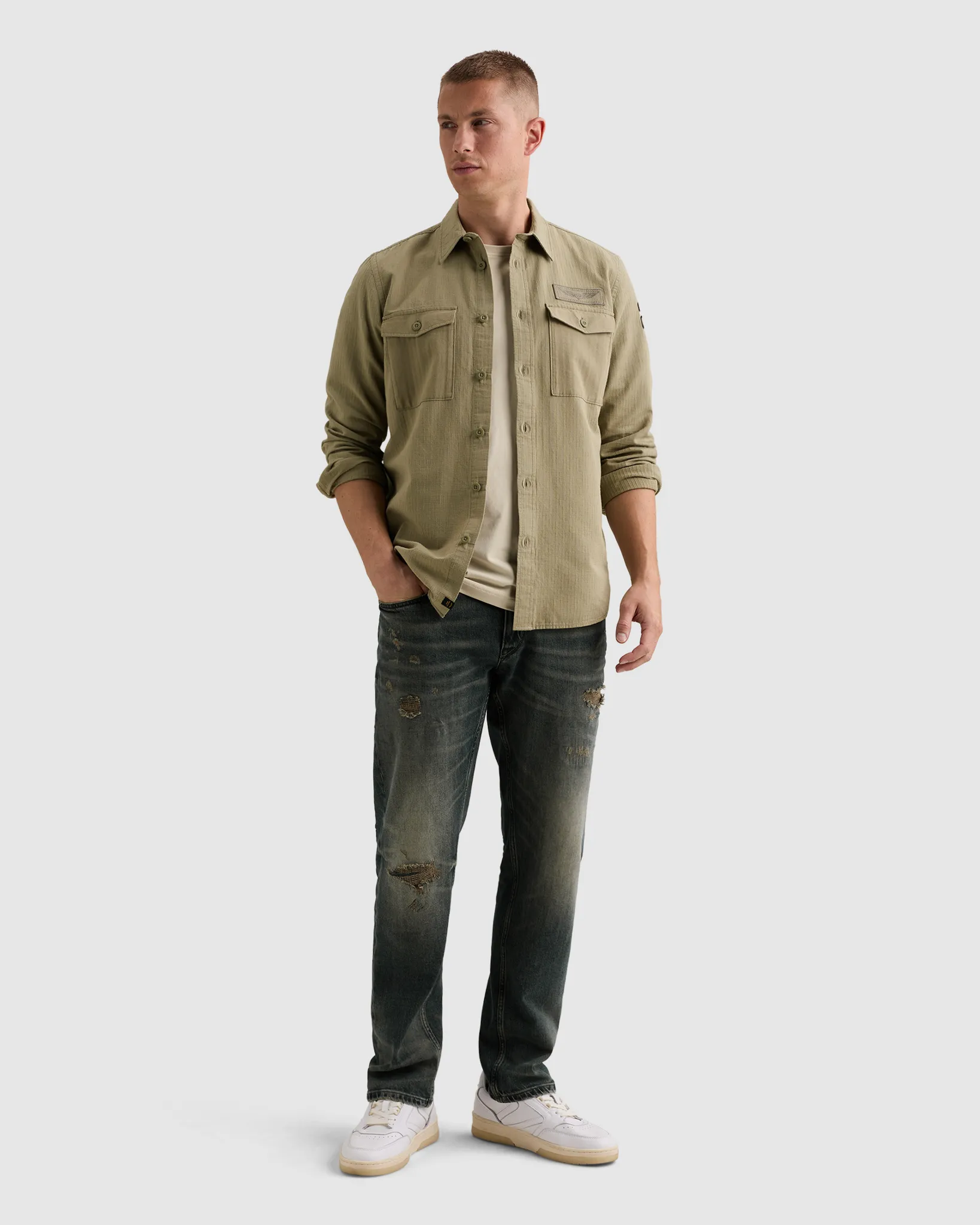 PME Legend Casual overhemd Donker groen 111468-001-L