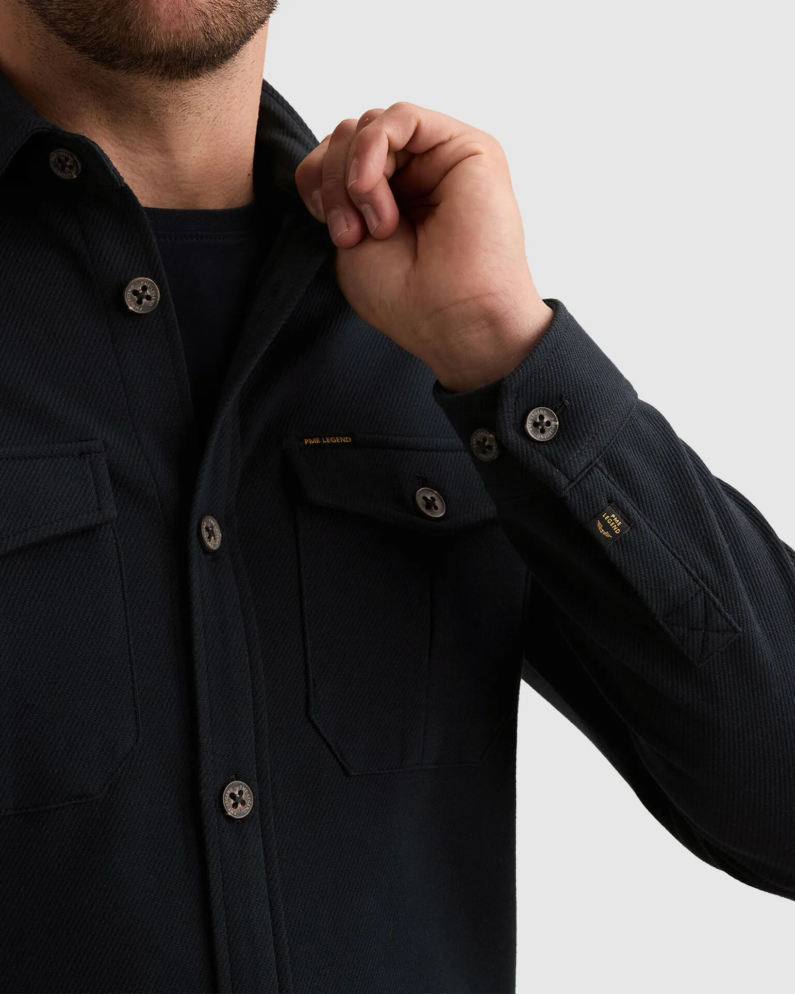 PME Legend Overshirt Blauw 111475-001-L