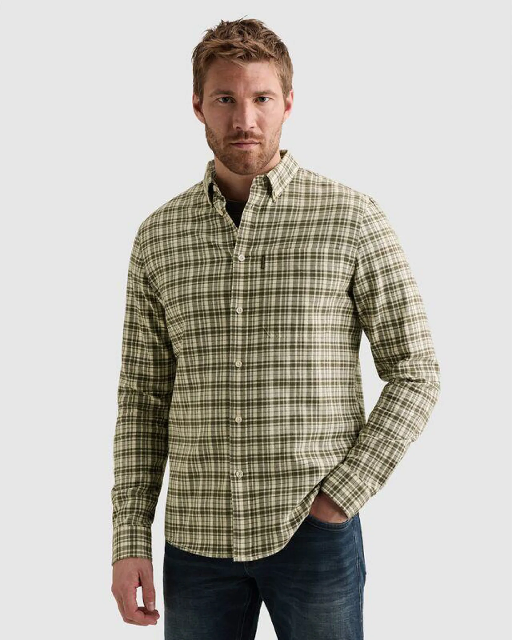 PME Legend Casual overhemd Blauw 111476-001-L