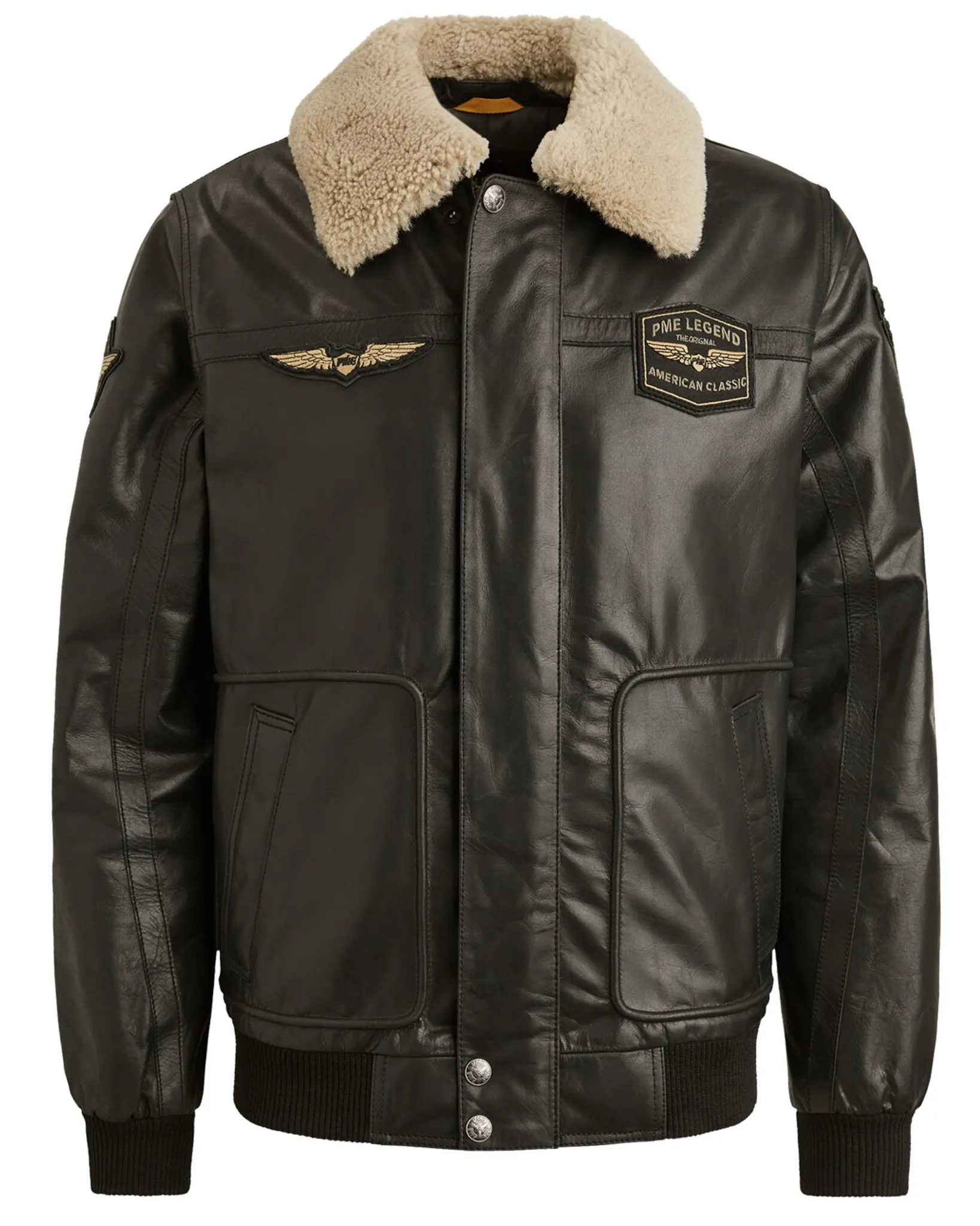 PME Legend Hudson Leren jas Zwart 111486-001-L