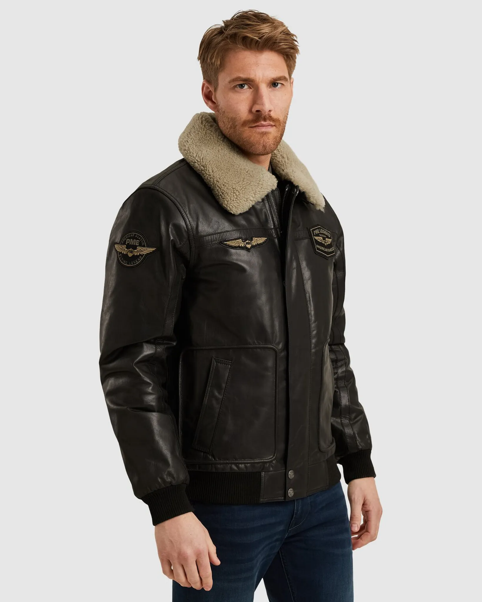 PME Legend Hudson Leren jas Zwart 111486-001-L