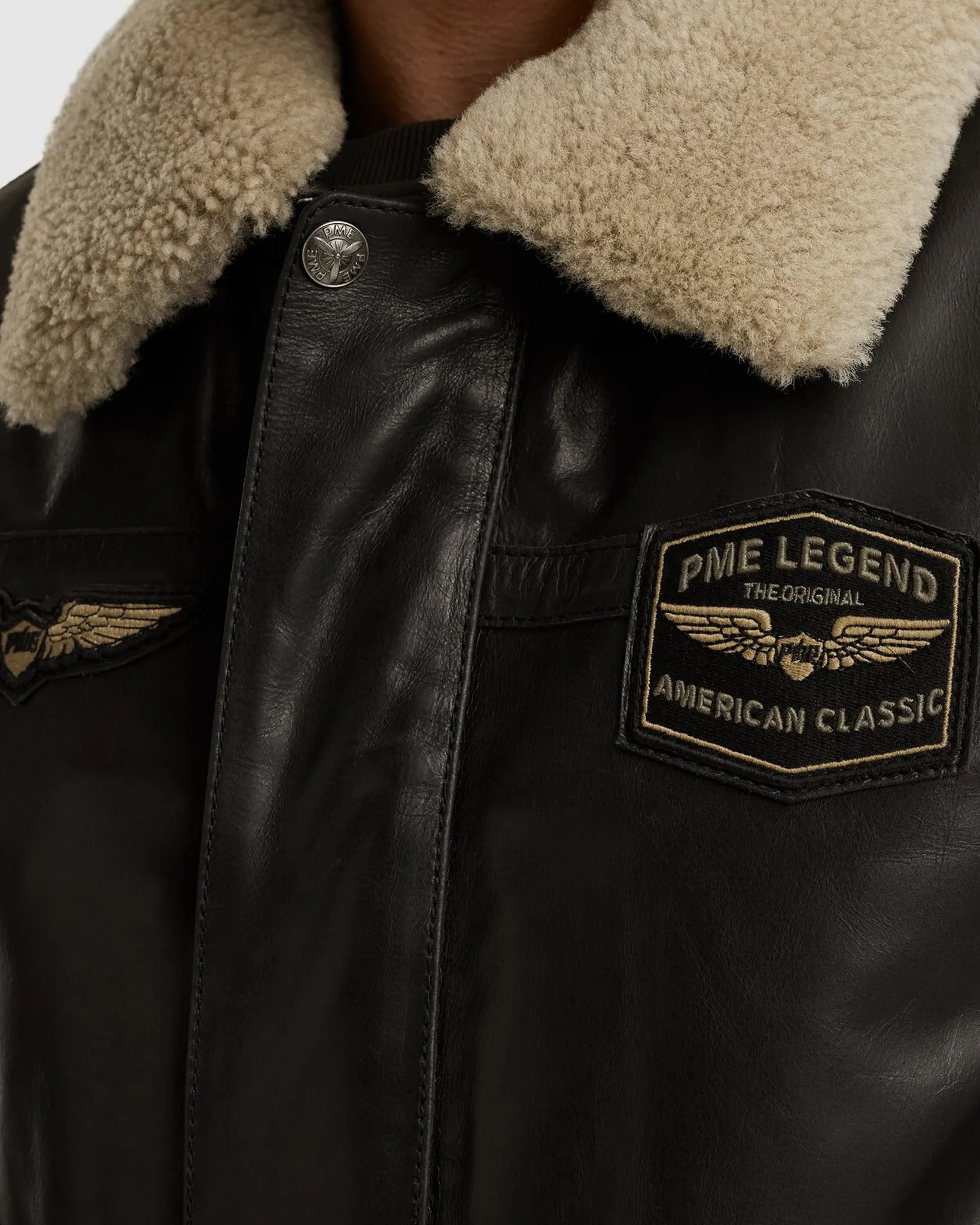 PME Legend Hudson Leren jas Zwart 111486-001-L