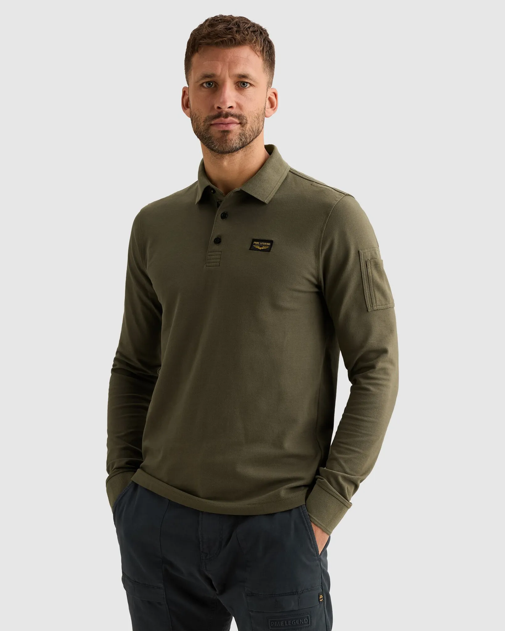 PME Legend Polo Lange mouw Blauw 111515-001-L