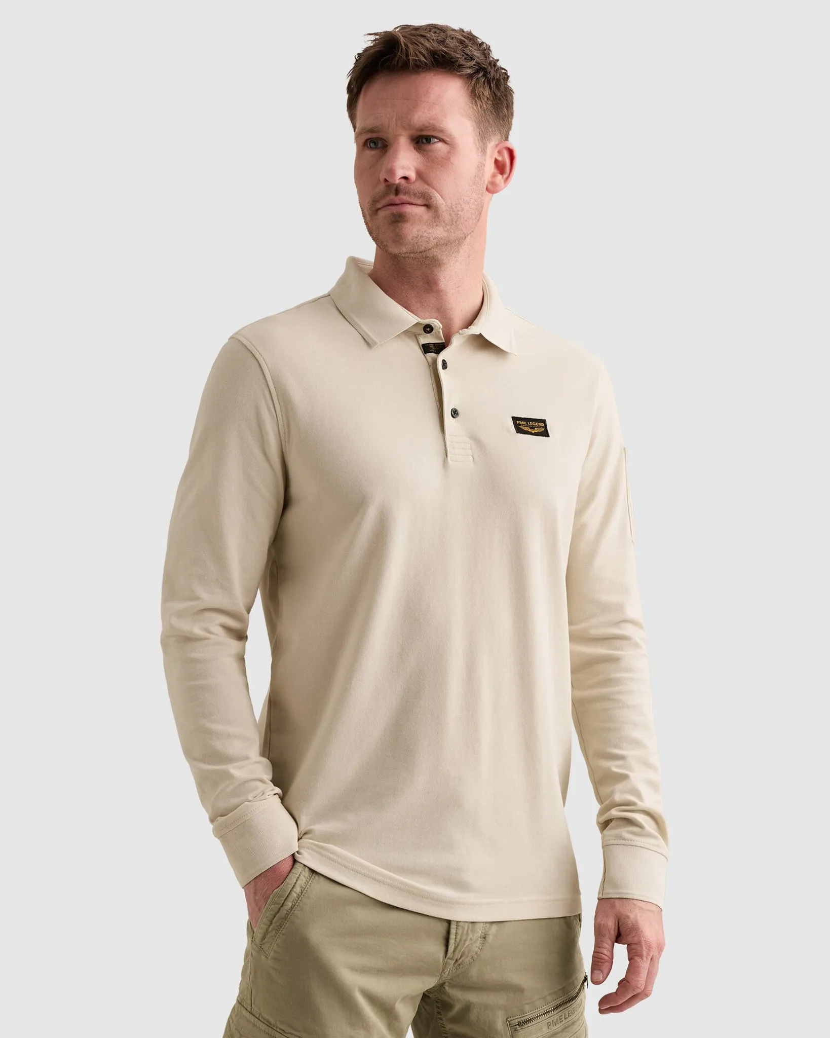 PME Legend Polo Lange mouw Wit 111516-001-L