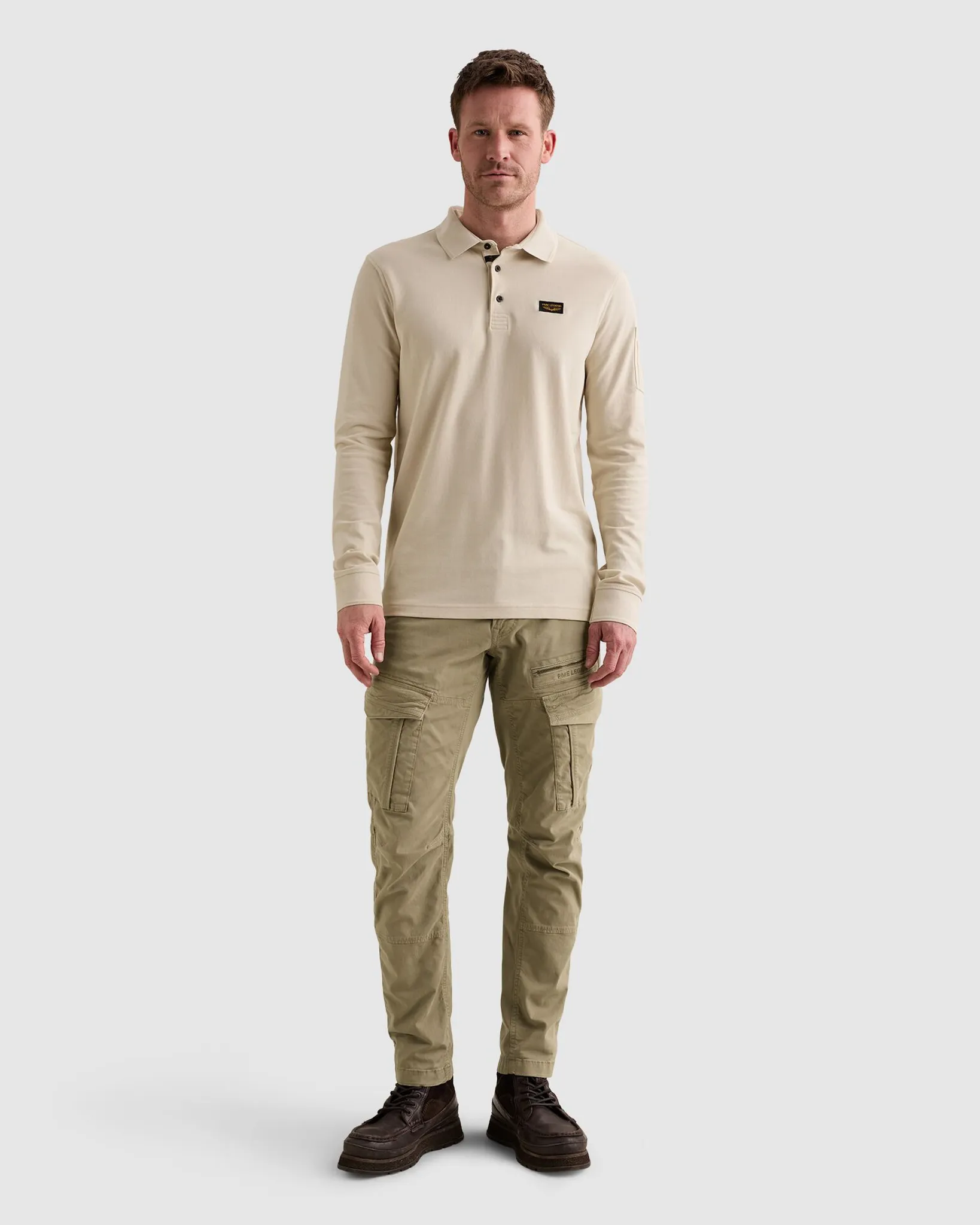 PME Legend Polo Lange mouw Wit 111516-001-L