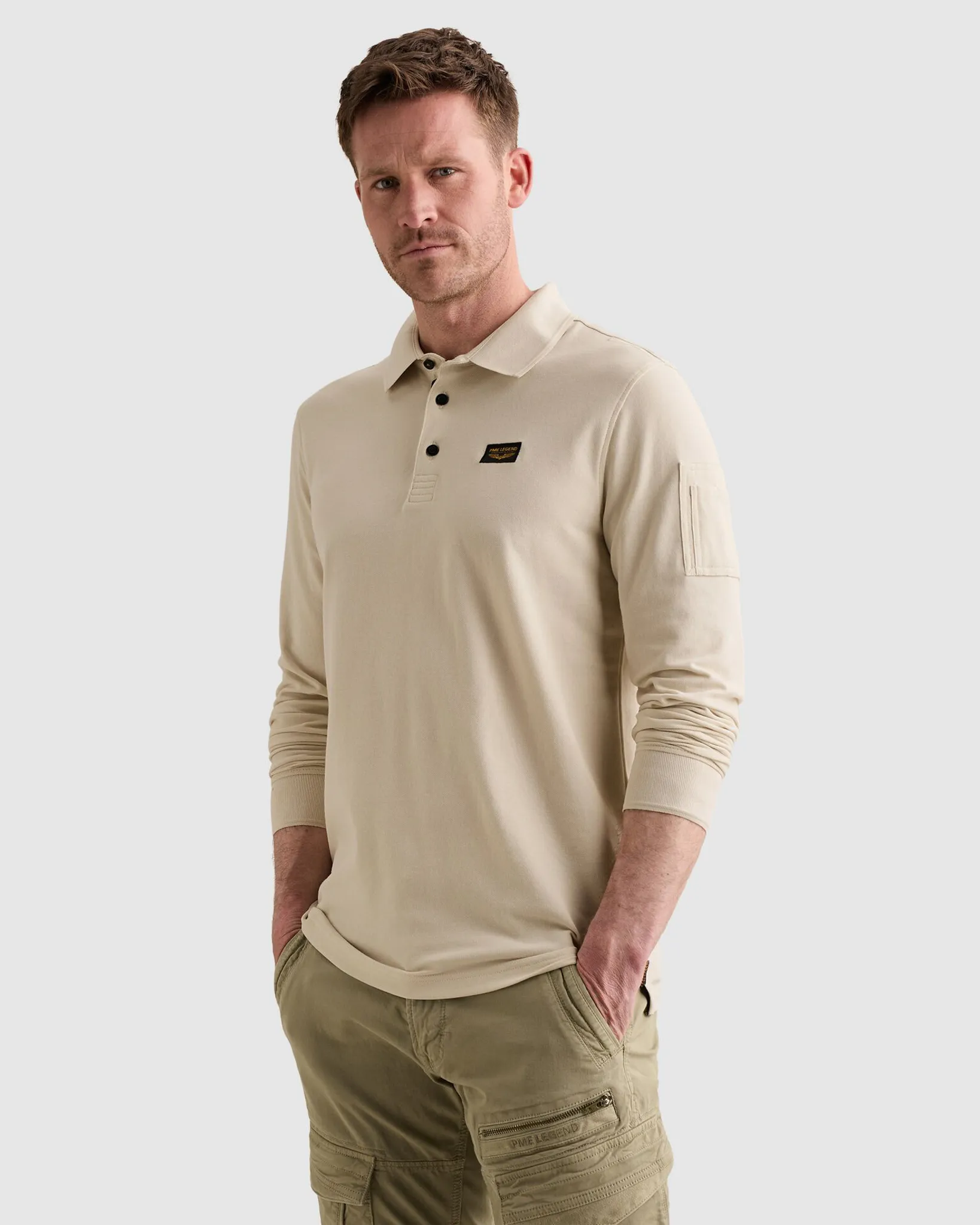PME Legend Polo Lange mouw Wit 111516-001-L