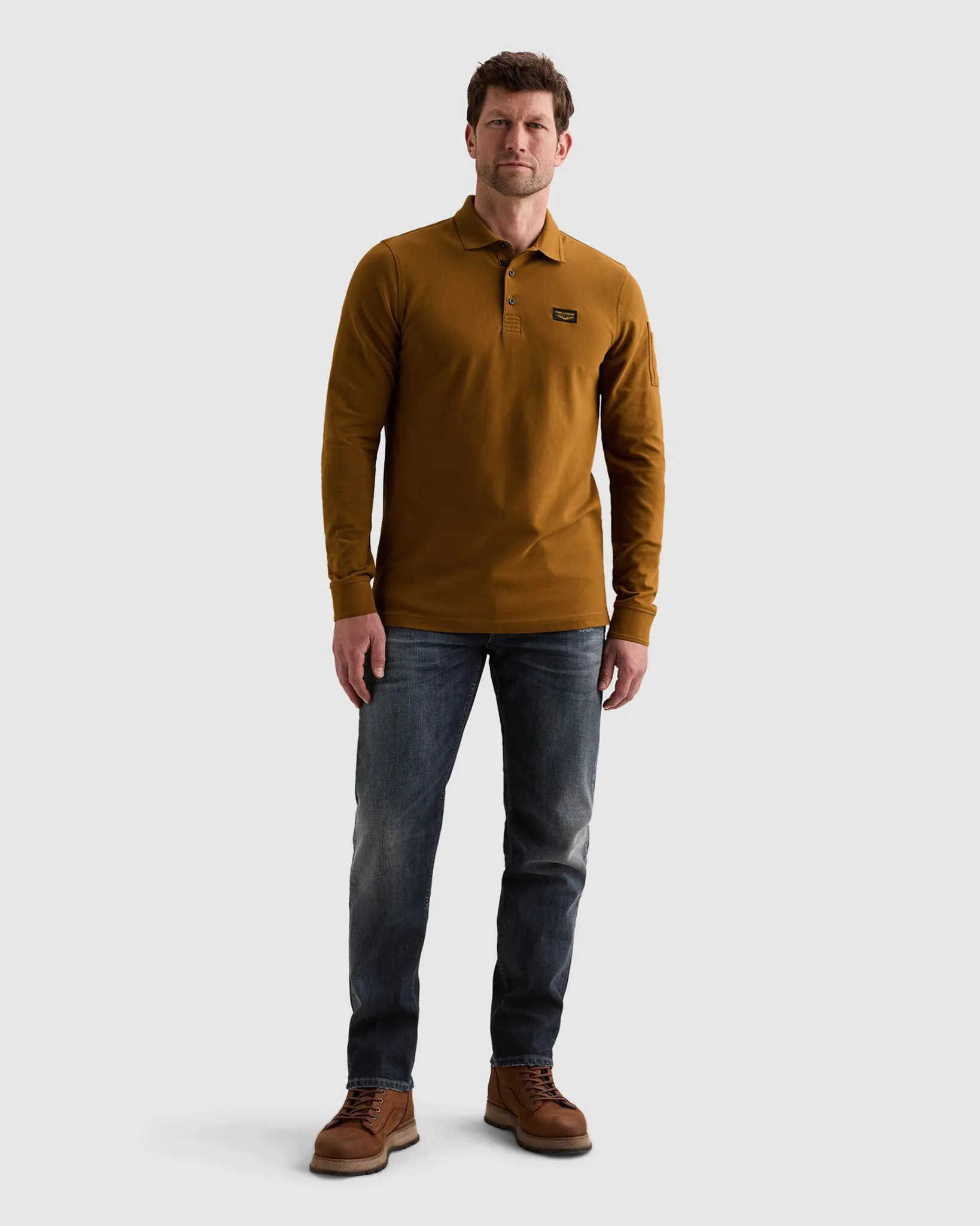 PME Legend Polo Lange mouw Bruin 111517-001-L