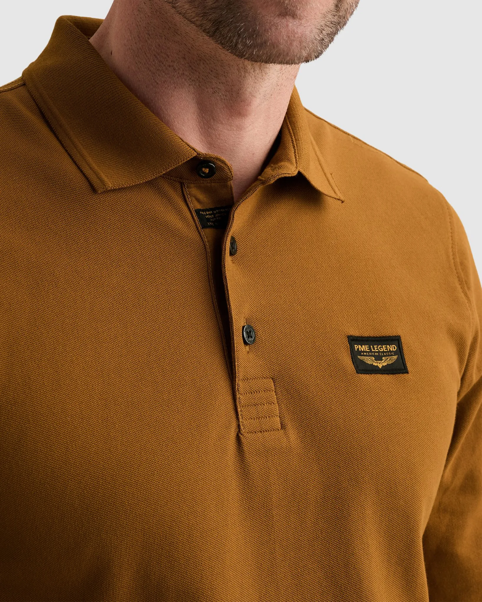 PME Legend Polo Lange mouw Bruin 111517-001-L