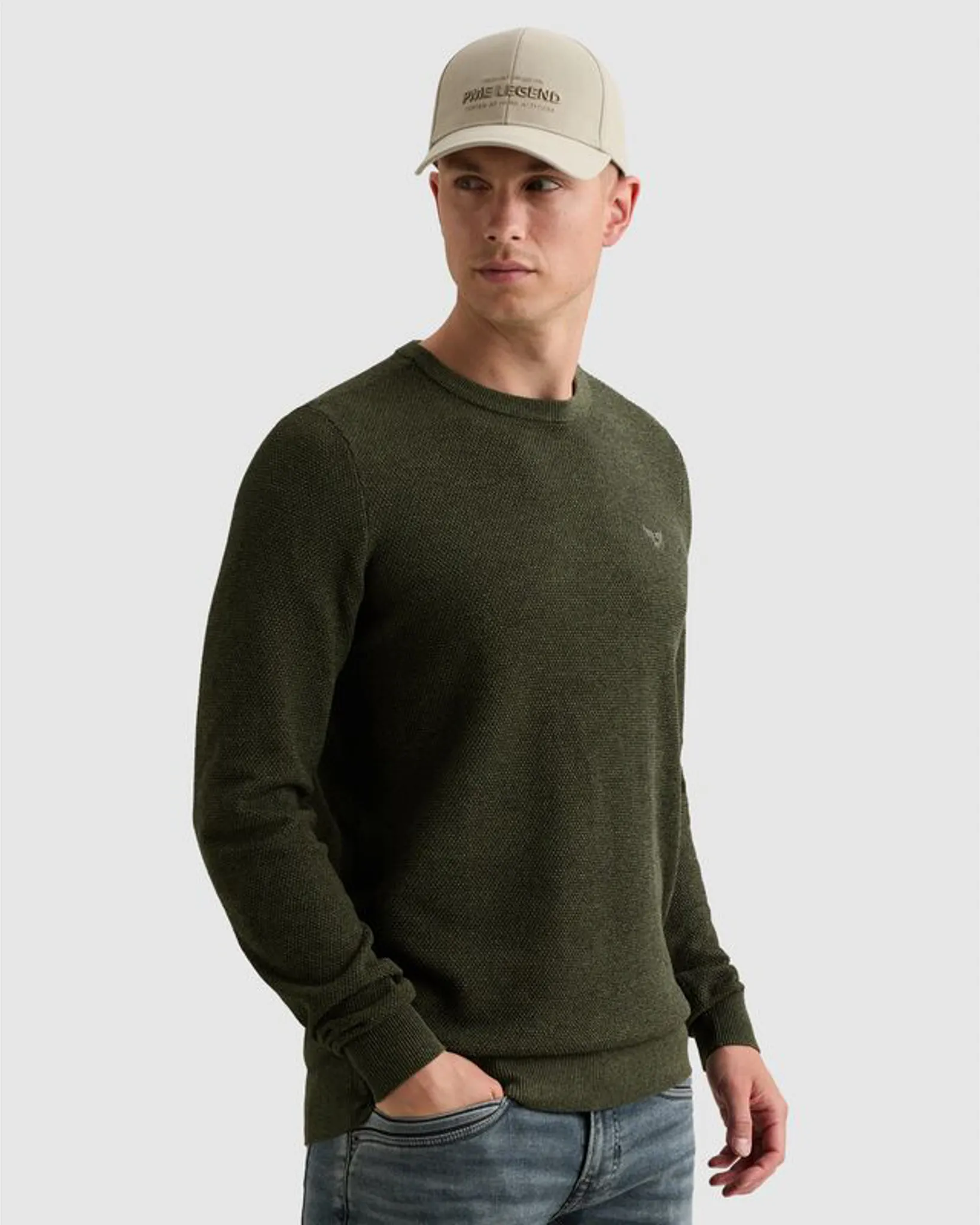 PME Legend Trui ronde hals Groen 111523-001-L