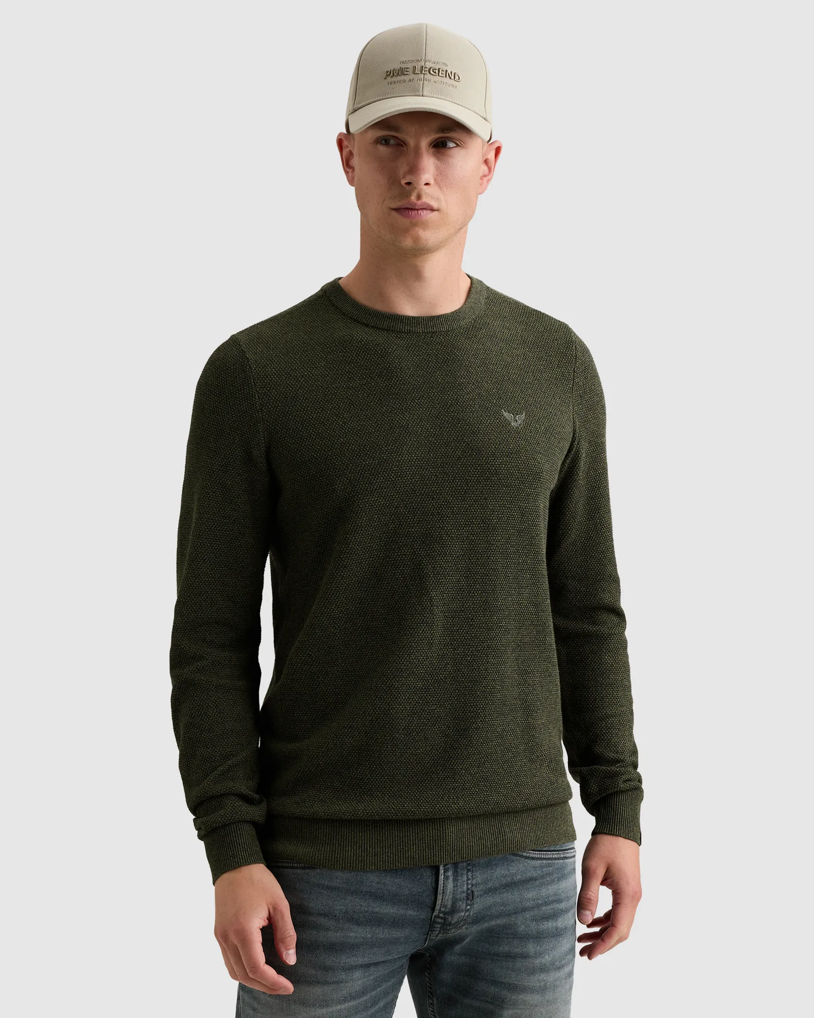 PME Legend Trui ronde hals Groen 111523-001-L