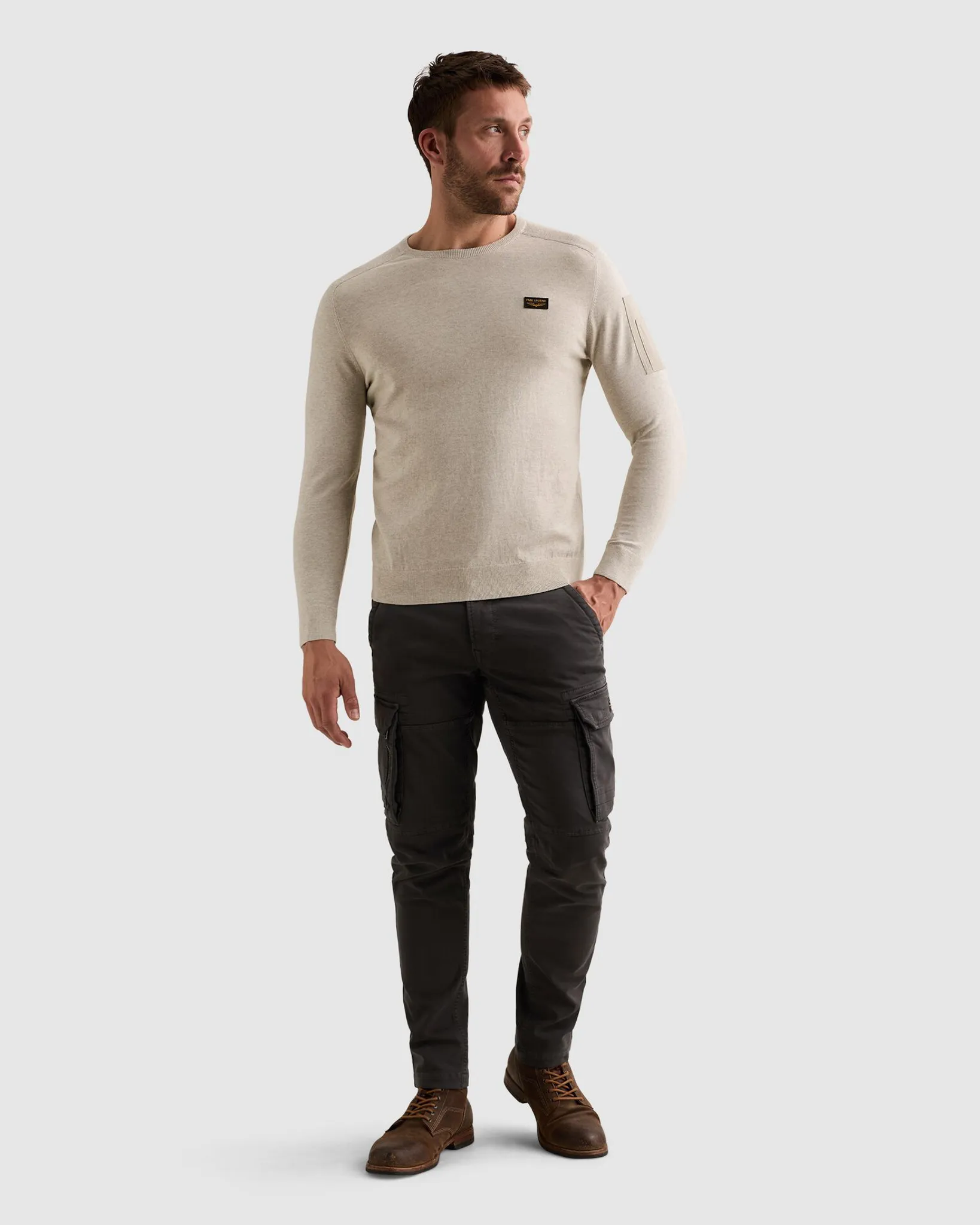 PME Legend Trui ronde hals Wit 111527-001-L