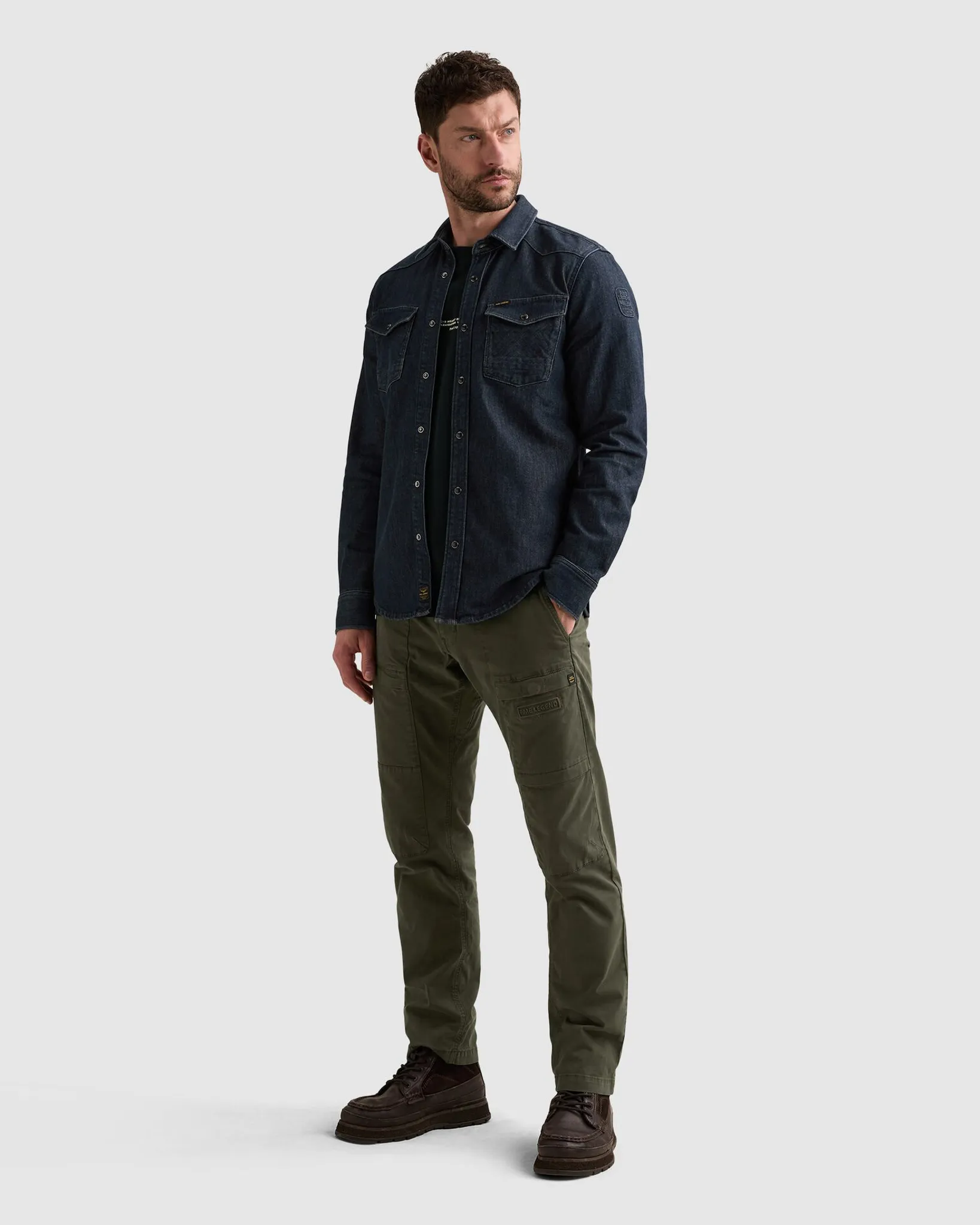 PME Legend Casual Overhemd Blauw 111534-001-L