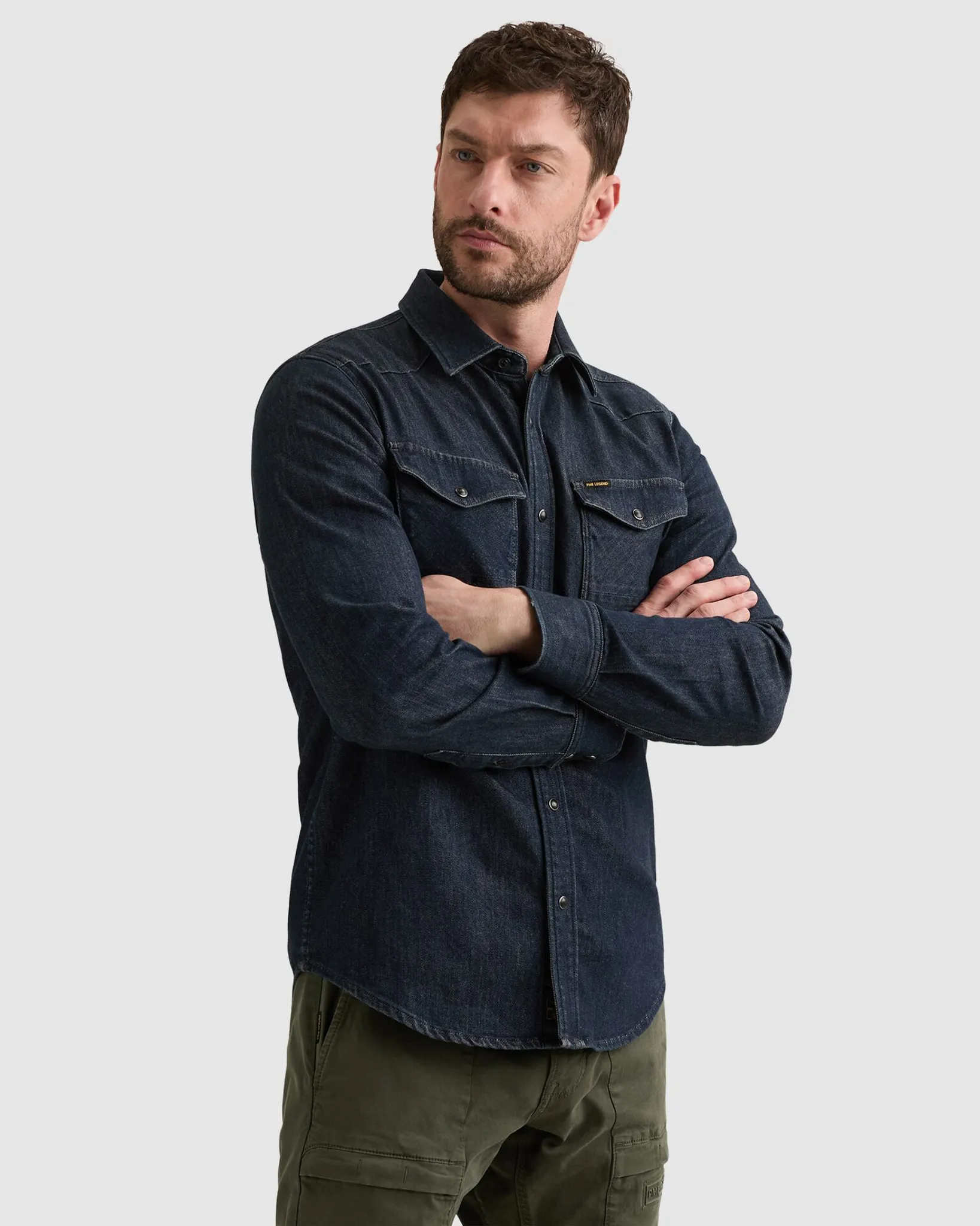 PME Legend Casual Overhemd Blauw 111534-001-L