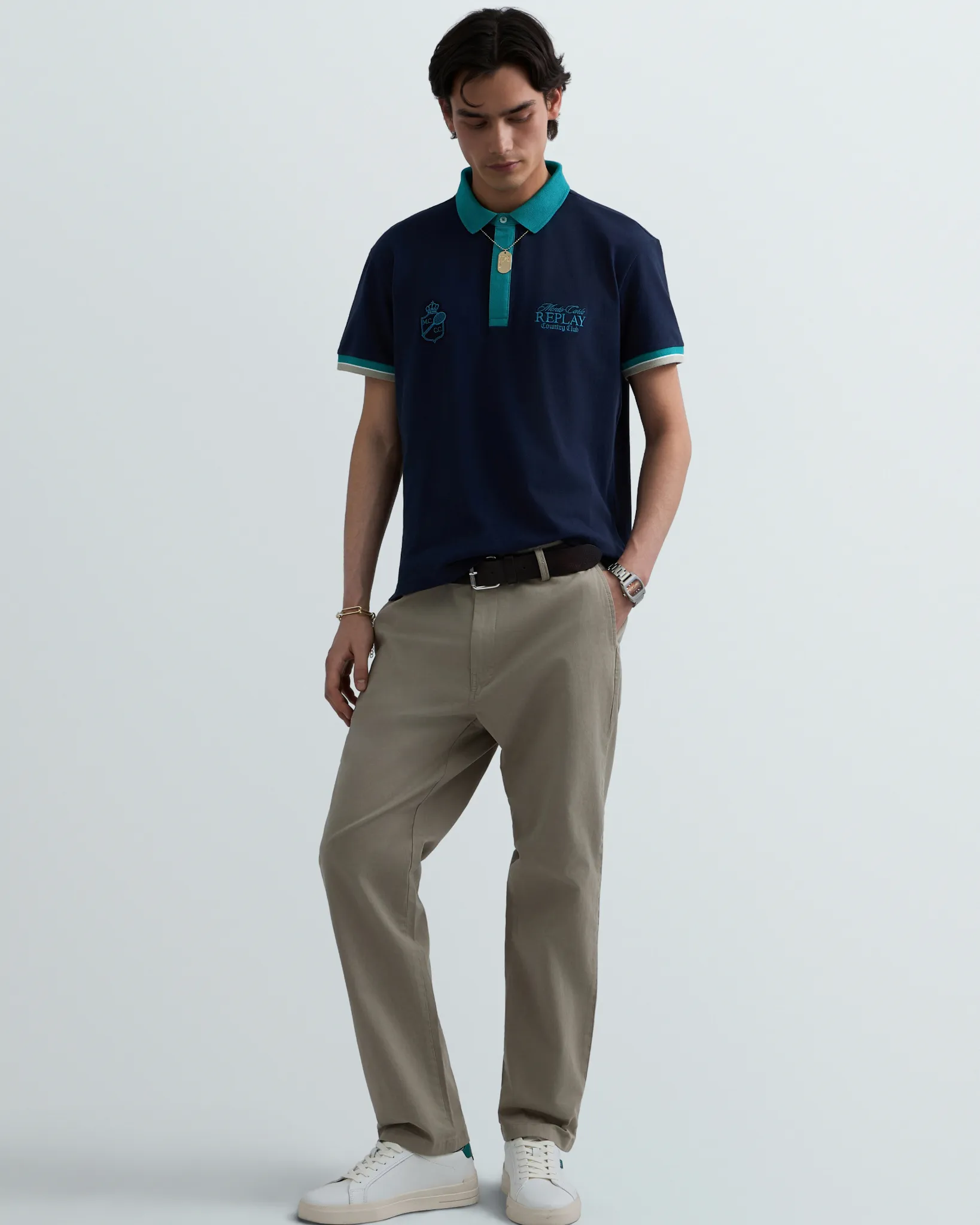 Replay Polo Monaco Blauw 111801-001-L